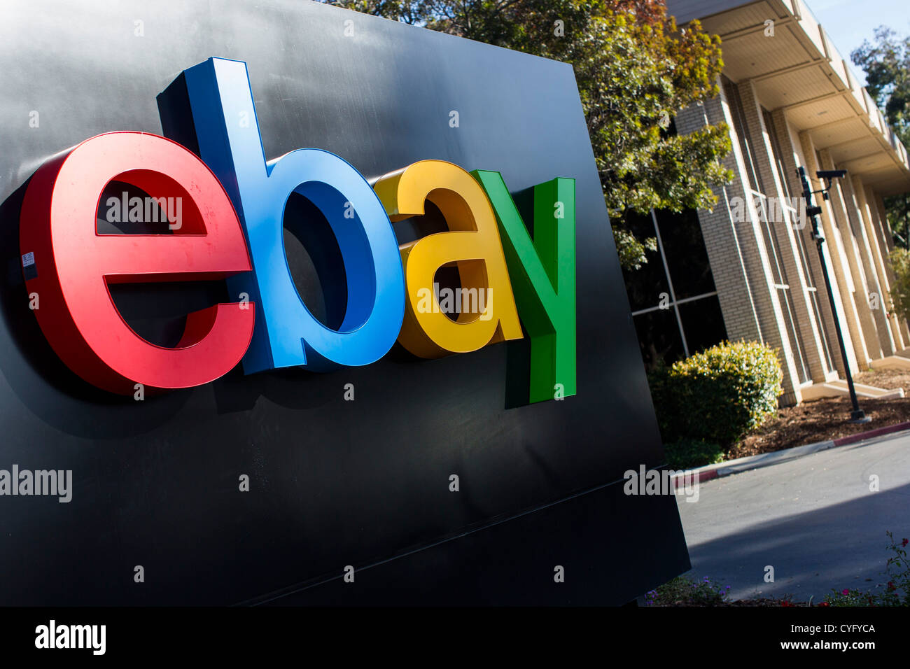 La sede di eBay, con un nuovo logo. Foto Stock
