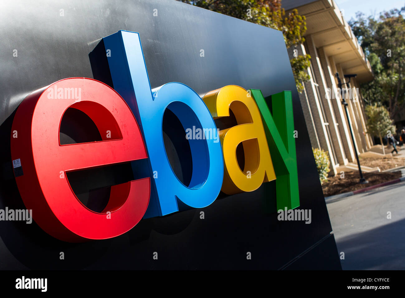 La sede di eBay, con un nuovo logo. Foto Stock