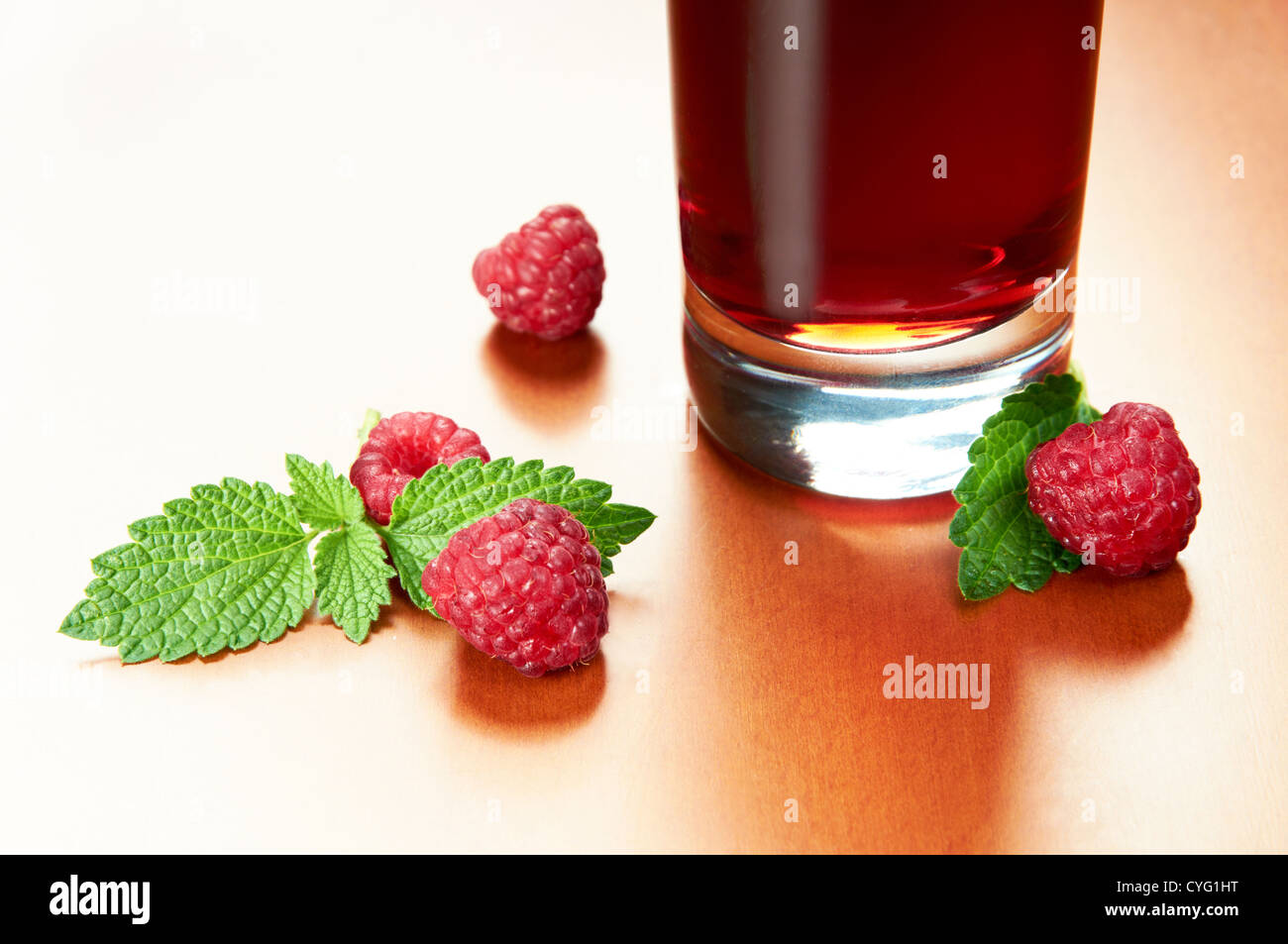 Succo di lampone Foto Stock