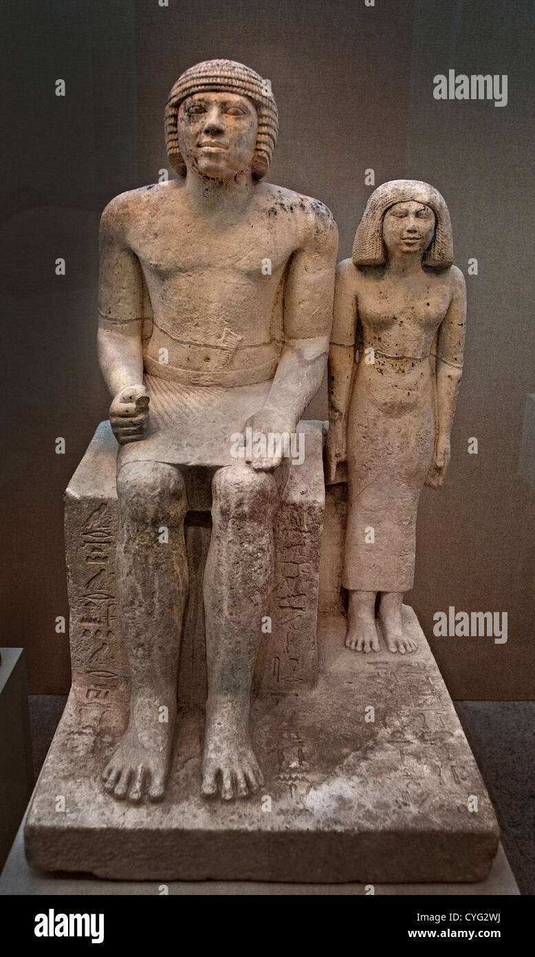 Statua Demedji Hennutsen Antico Regno Dynasty 5 regno di Neferirkare 2465-2438 A.C. Memphite Egitto El Giza o Saqqara 83 cm Egitto Foto Stock