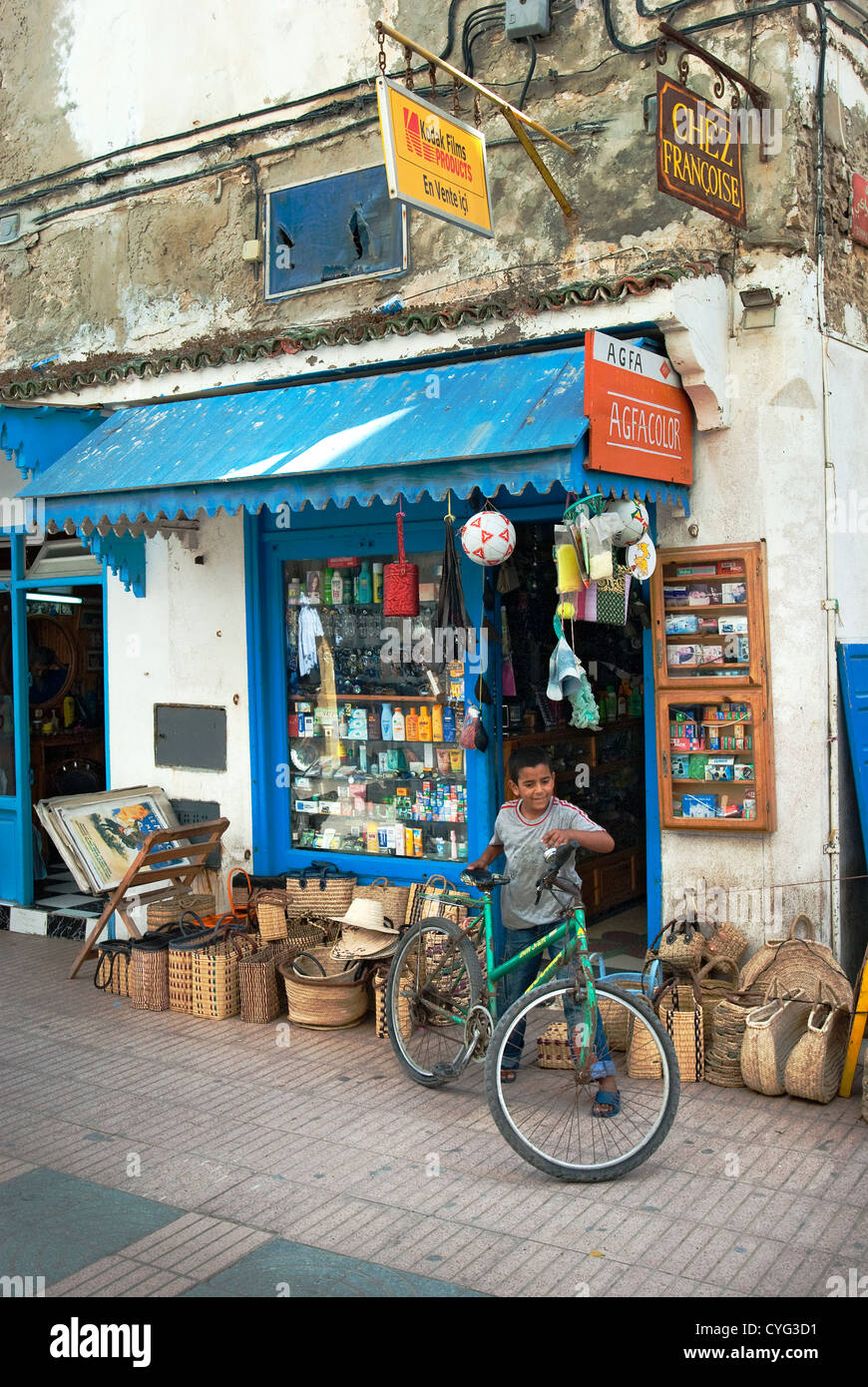 Negozio locale, Essaouira, Marocco Foto Stock