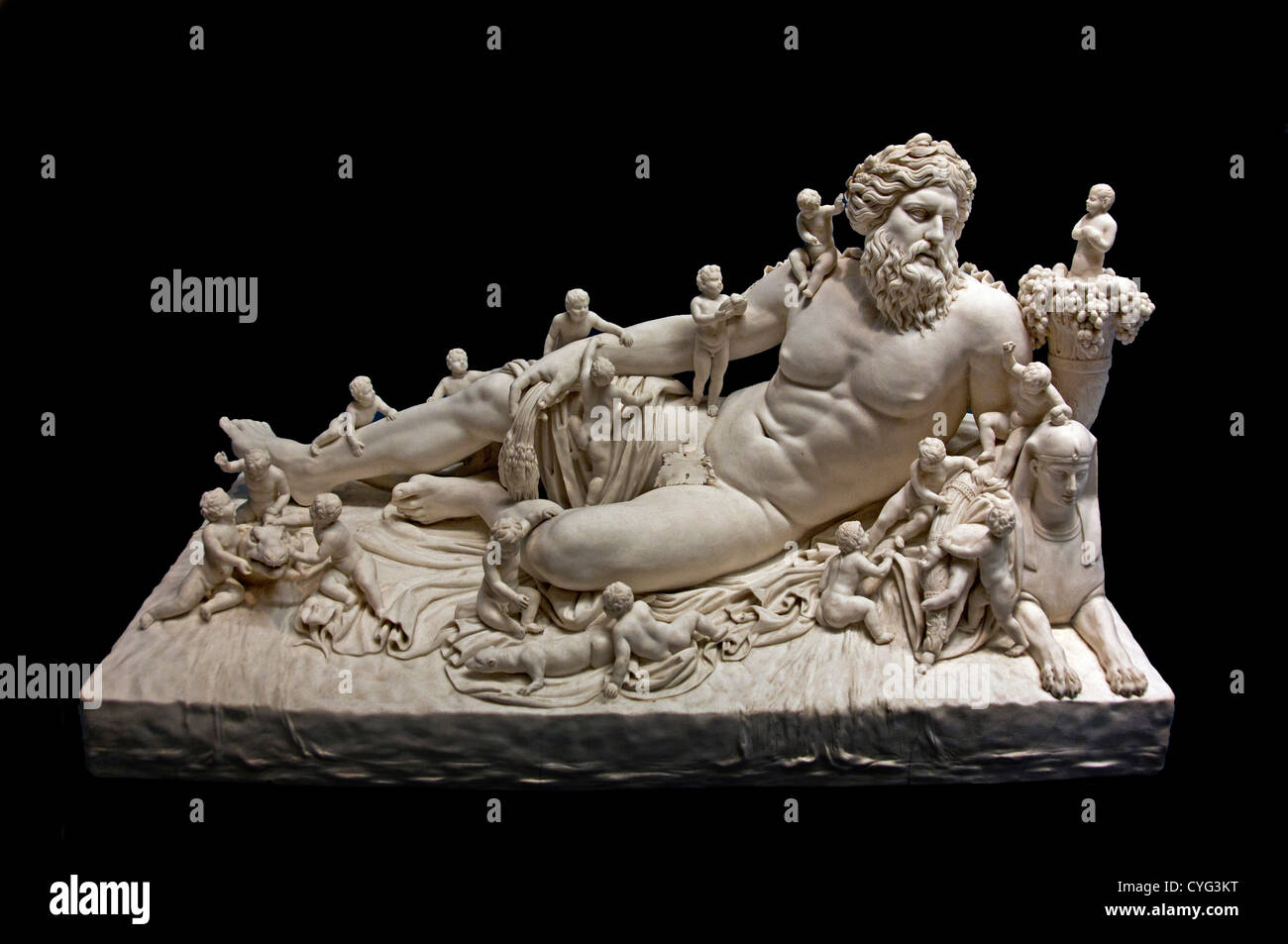 Personificiation del Fiume Nilo 1785-95 da Giovanni Volpato Roma italiano a pasta dura porcellana biscuit 59 cm. Ceramica Foto Stock