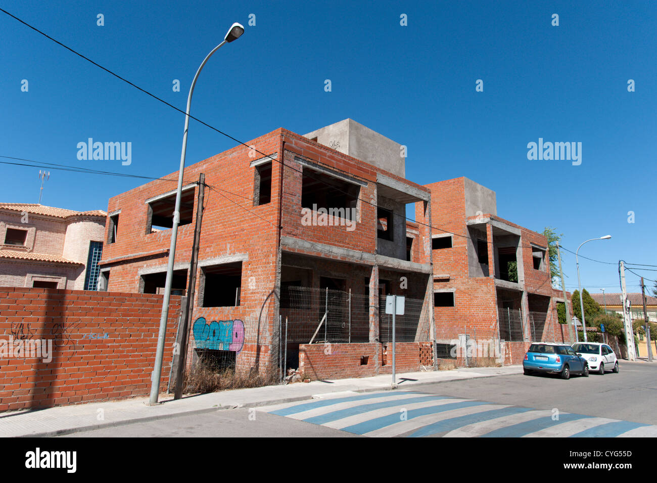 Alloggiamento incompiuto sviluppo in Seseña, Spagna Foto Stock