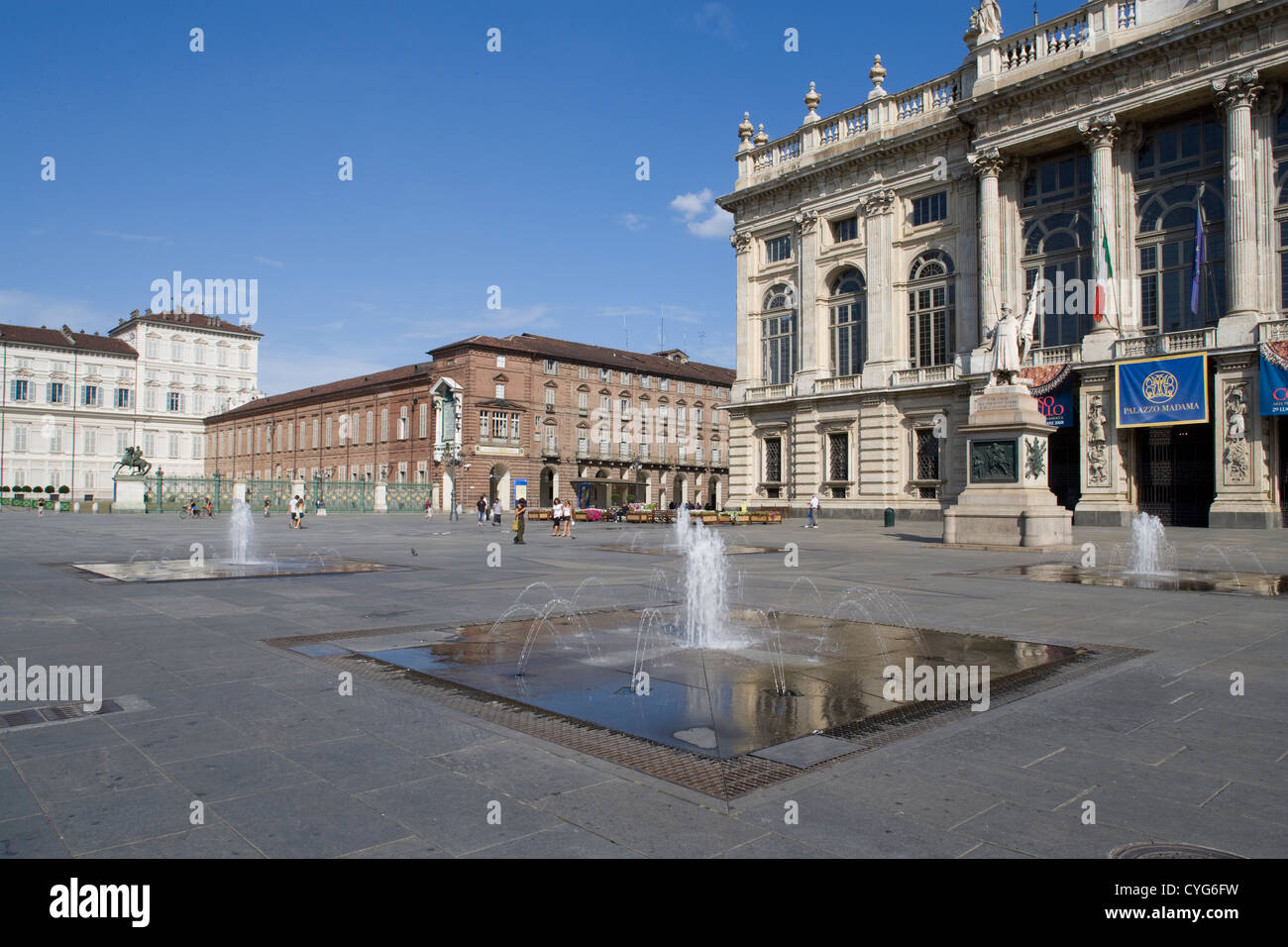 Torino - Piazza Castello / Palazzo Madama Foto Stock
