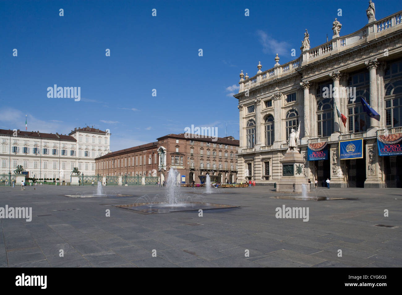 Torino - Piazza Castello / Palazzo Madama Foto Stock