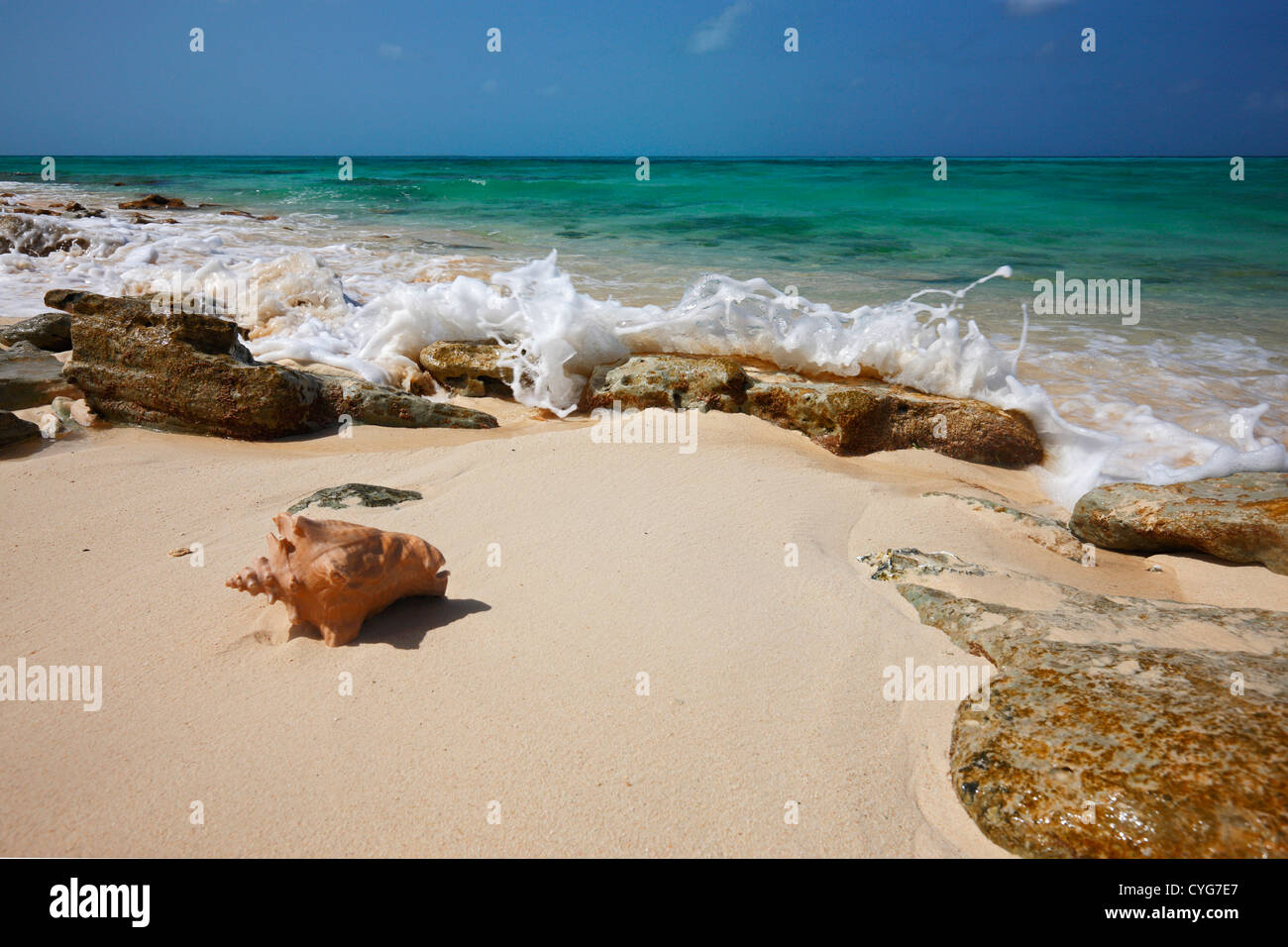 Sulla spiaggia di Grand Turk Bahamas Foto Stock