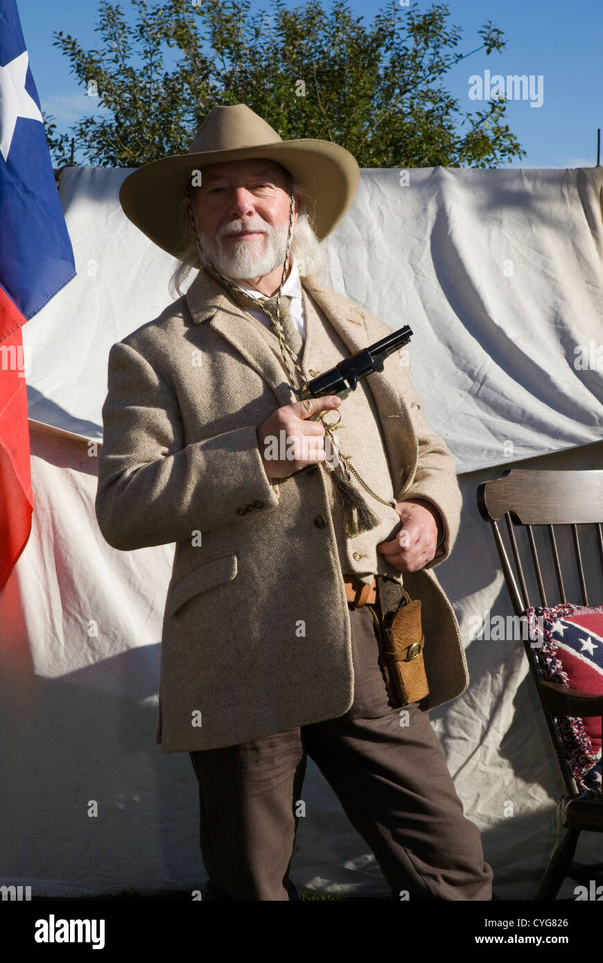 Il selvaggio West arriva a Ramsbottom La Lonestar cowboy western rievocazione Associazione, evento in ottobre, 2012 Foto Stock