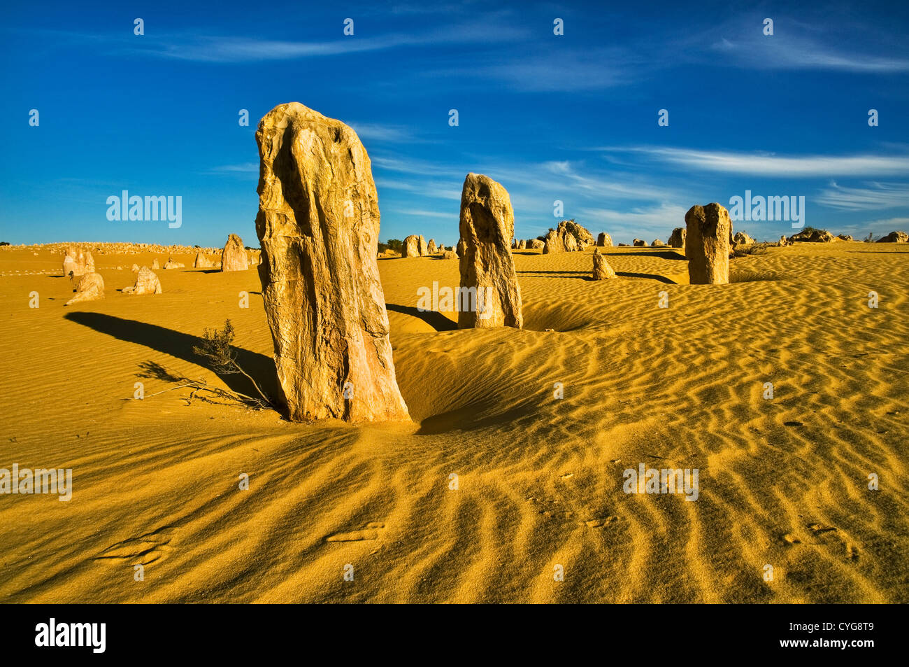 L'UEM si trova nella sabbia del deserto dei Pinnacoli. Foto Stock