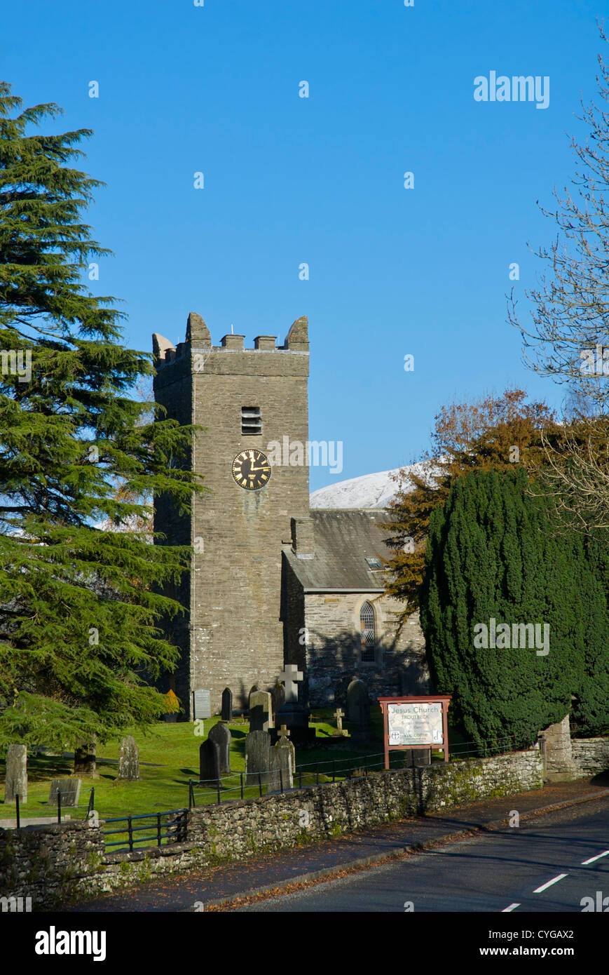 Chiesa del Gesù, Troutbeck, Parco Nazionale del Distretto dei Laghi, Cumbria, England Regno Unito Foto Stock