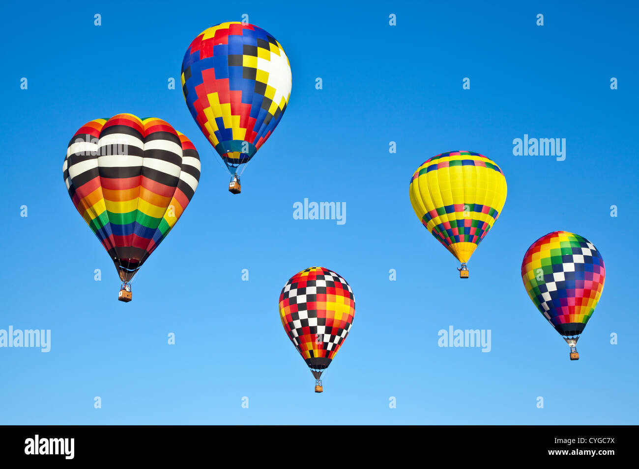I palloni ad aria calda riempire il cielo durante la Carolina Balloon Festival, Statesville, North Carolina. Foto Stock