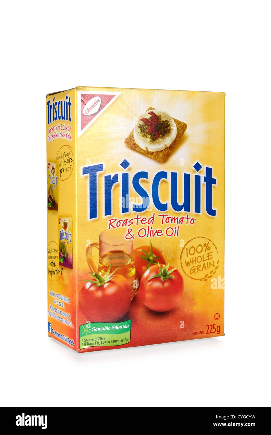 Triscuit Box, snack crackers, intere fette di grano Foto Stock Triscuit Box, snack crackers, intere fette di grano Foto Stock