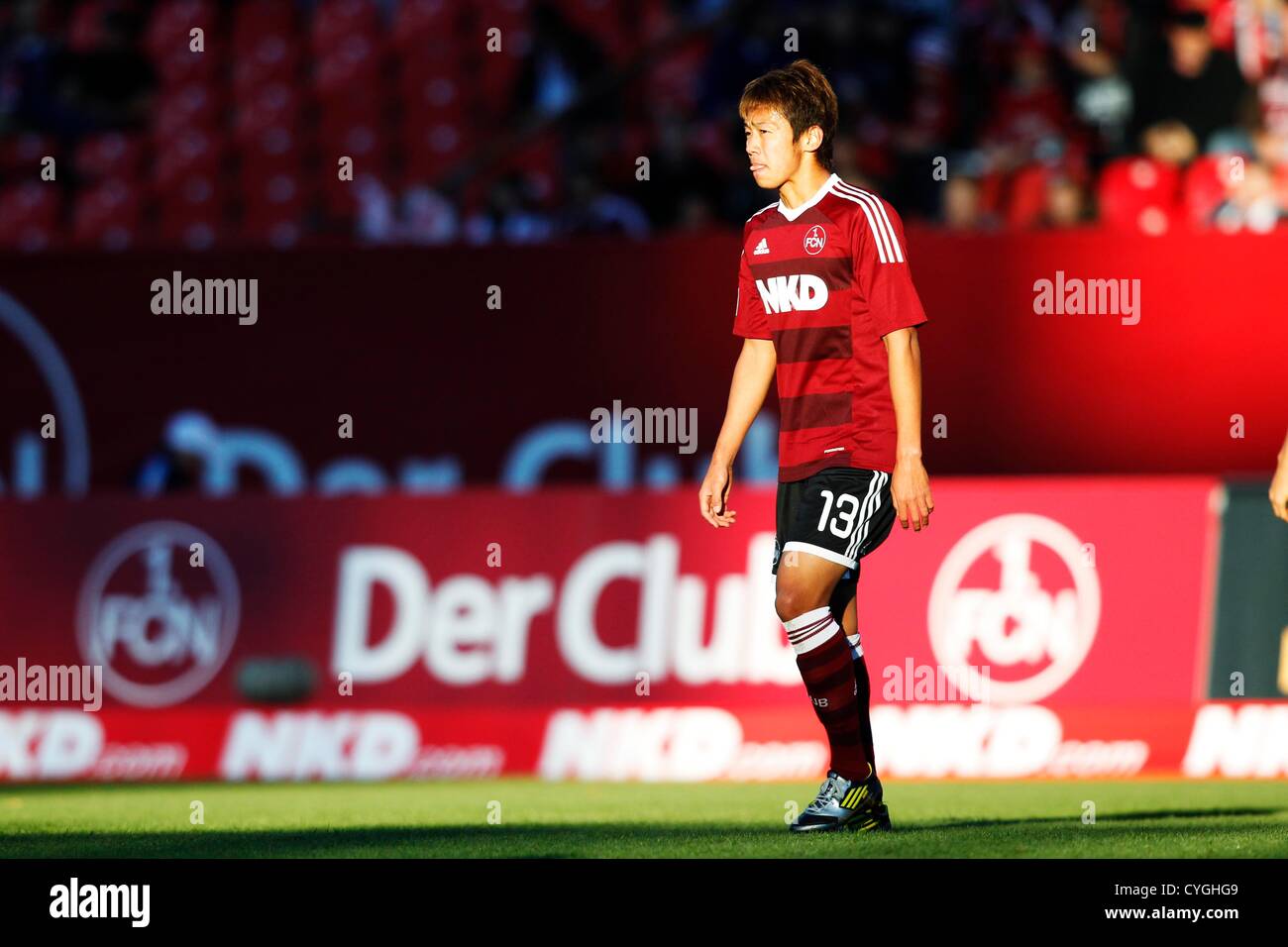Hiroshi Kiyotake (Nurnberg), 3 novembre 2012 - Calcio : Bundesliga match tra 1. FC Nuernberg 1-0 VfL Wolfsburg a credito Easy Stadium di Norimberga, Germania. (Foto di D.Nakashima/AFLO) [2336] Foto Stock
