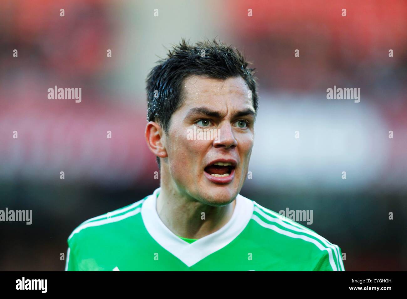 Marcel Schafer (Wolfsburg), 3 novembre 2012 - Calcio : Bundesliga match tra 1. FC Nuernberg 1-0 VfL Wolfsburg a credito Easy Stadium di Norimberga, Germania. (Foto di D.Nakashima/AFLO) [2336] Foto Stock