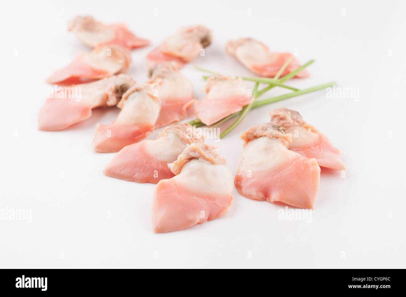 Freschi e gustosi piatti a base di pesce, cucina gourmet Foto Stock