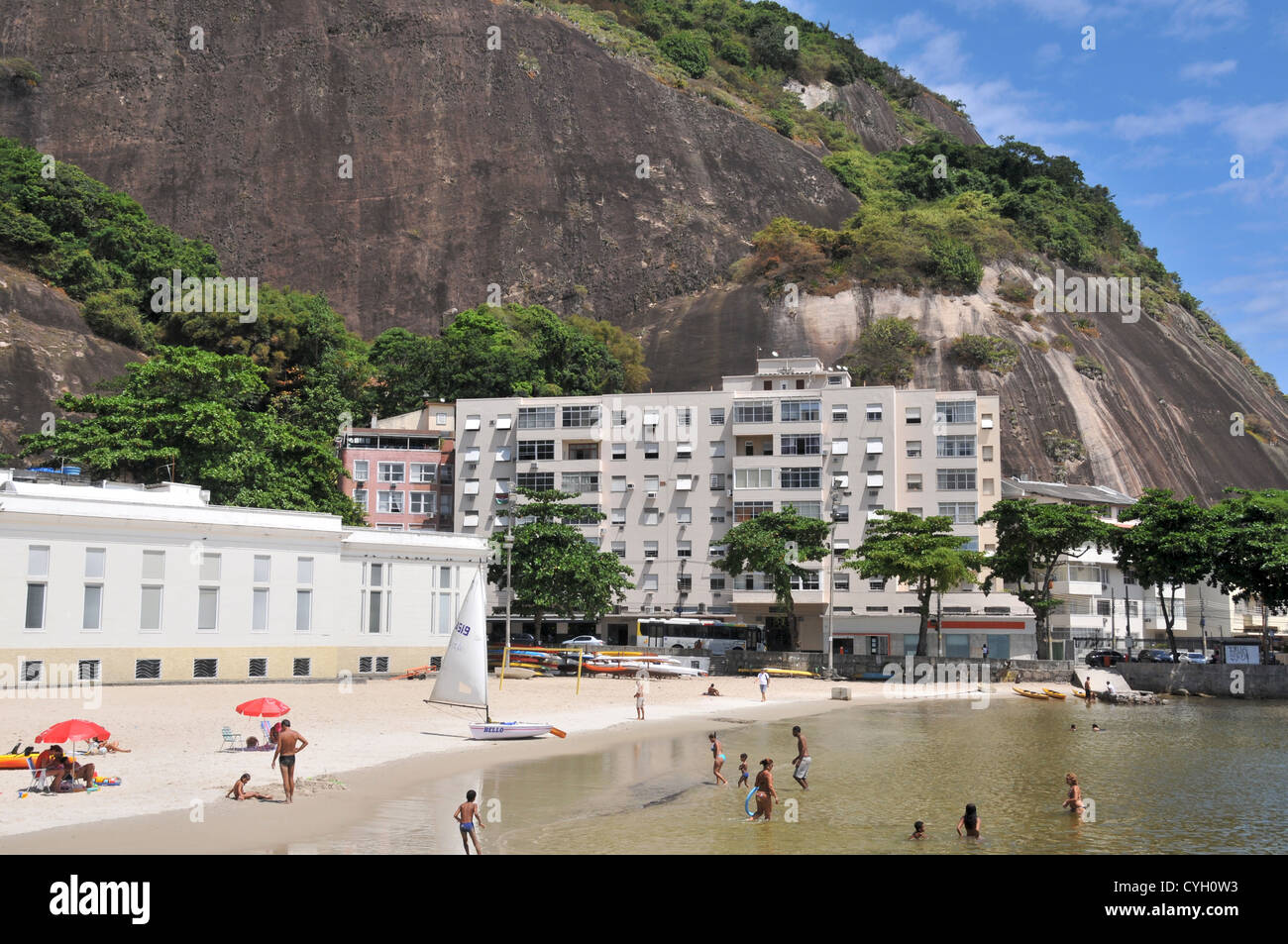 spiaggia, Urca, Rio de Janeiro, Brasile Foto Stock