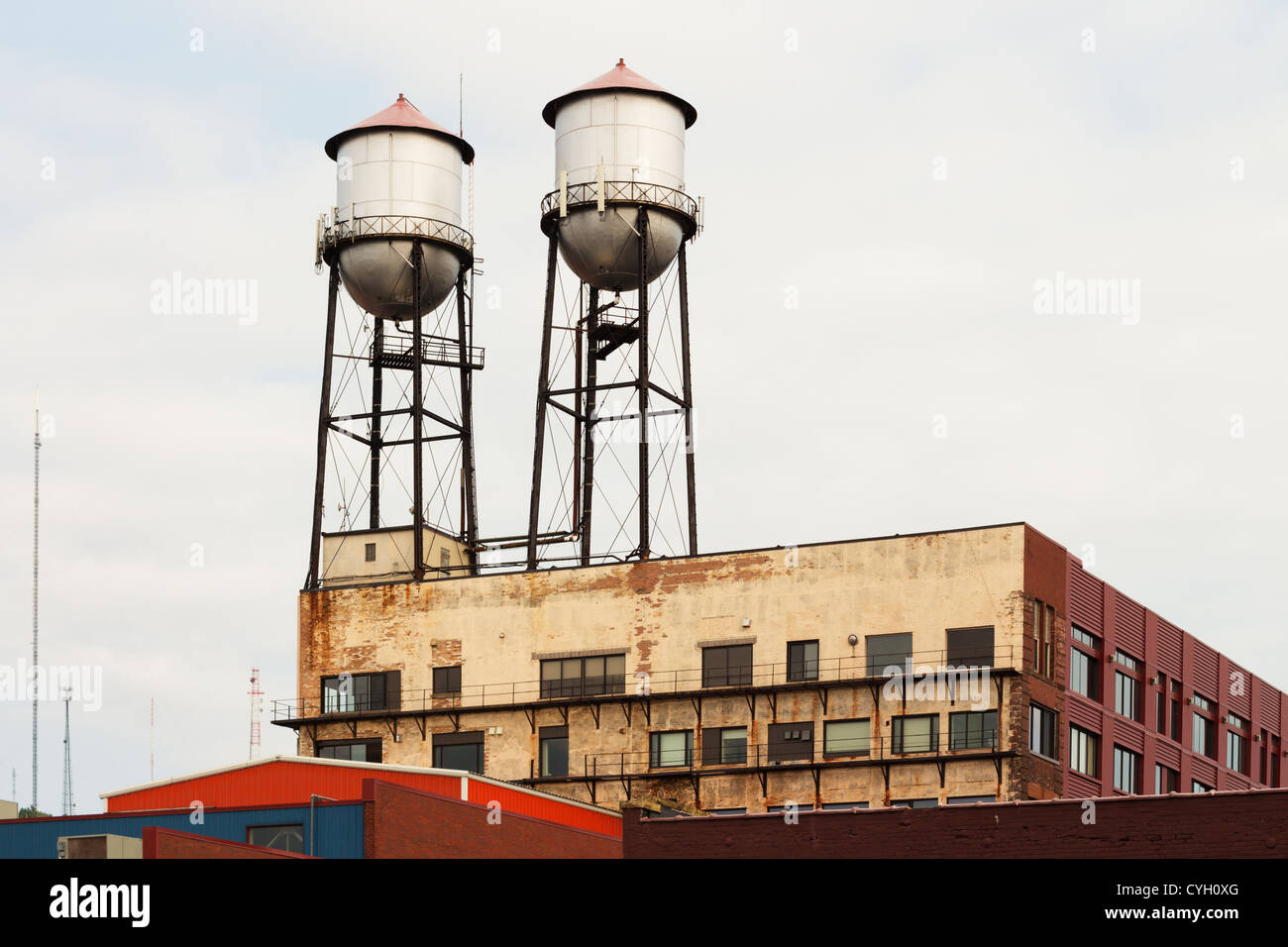 Torri d'acqua, il centro cittadino di Duluth, Minnesota. Foto Stock