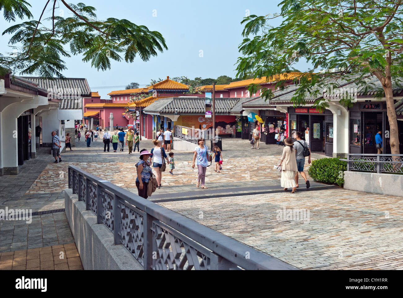 Il Villaggio di Ngong Ping, Lantau Island, Hong Kong Foto Stock