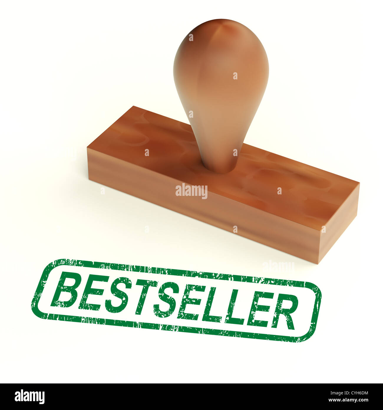 Best-seller timbro di gomma che mostra dei prodotti più venduti Foto Stock