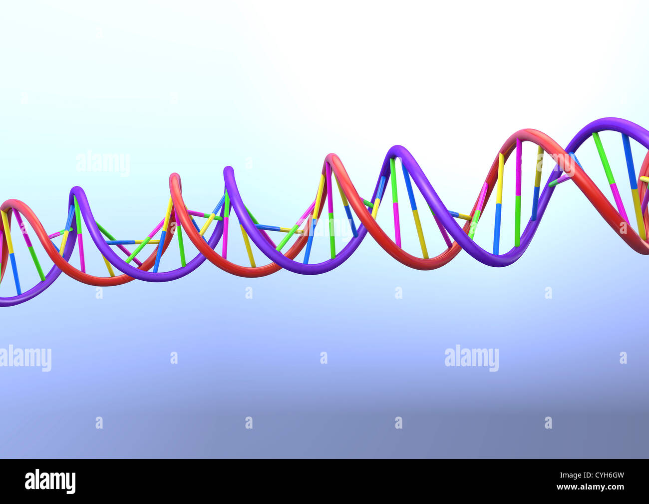 La doppia elica del DNA modello - 3D render - Concetto di immagine Foto Stock