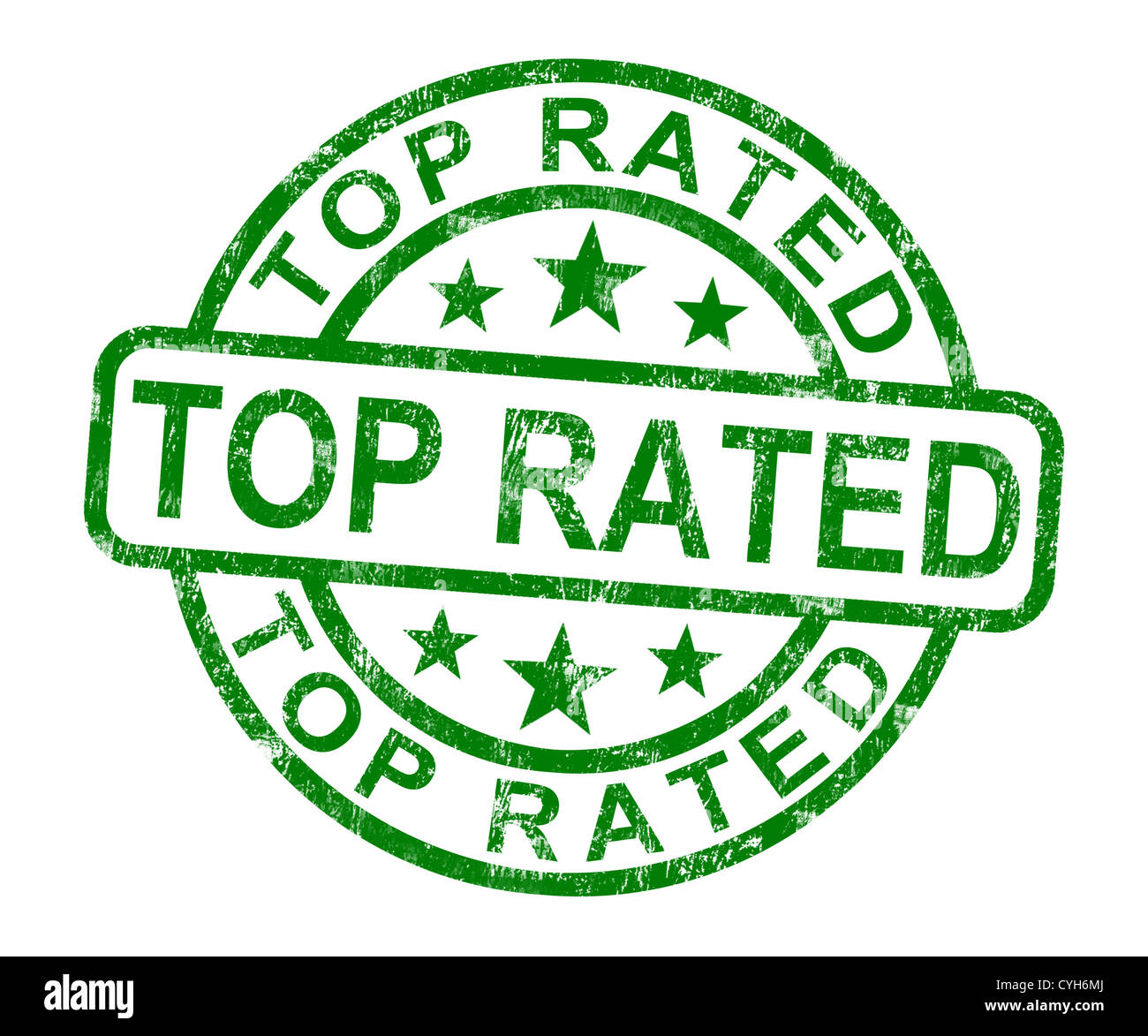 Top Rated timbro che mostrano migliori servizi o prodotti Foto Stock