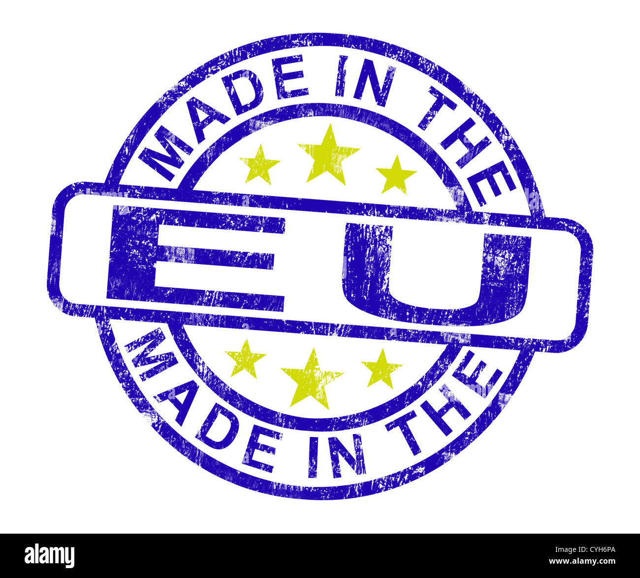 Realizzato nel timbro dell'UE mostra prodotto o produrre dall'Unione europea Foto Stock