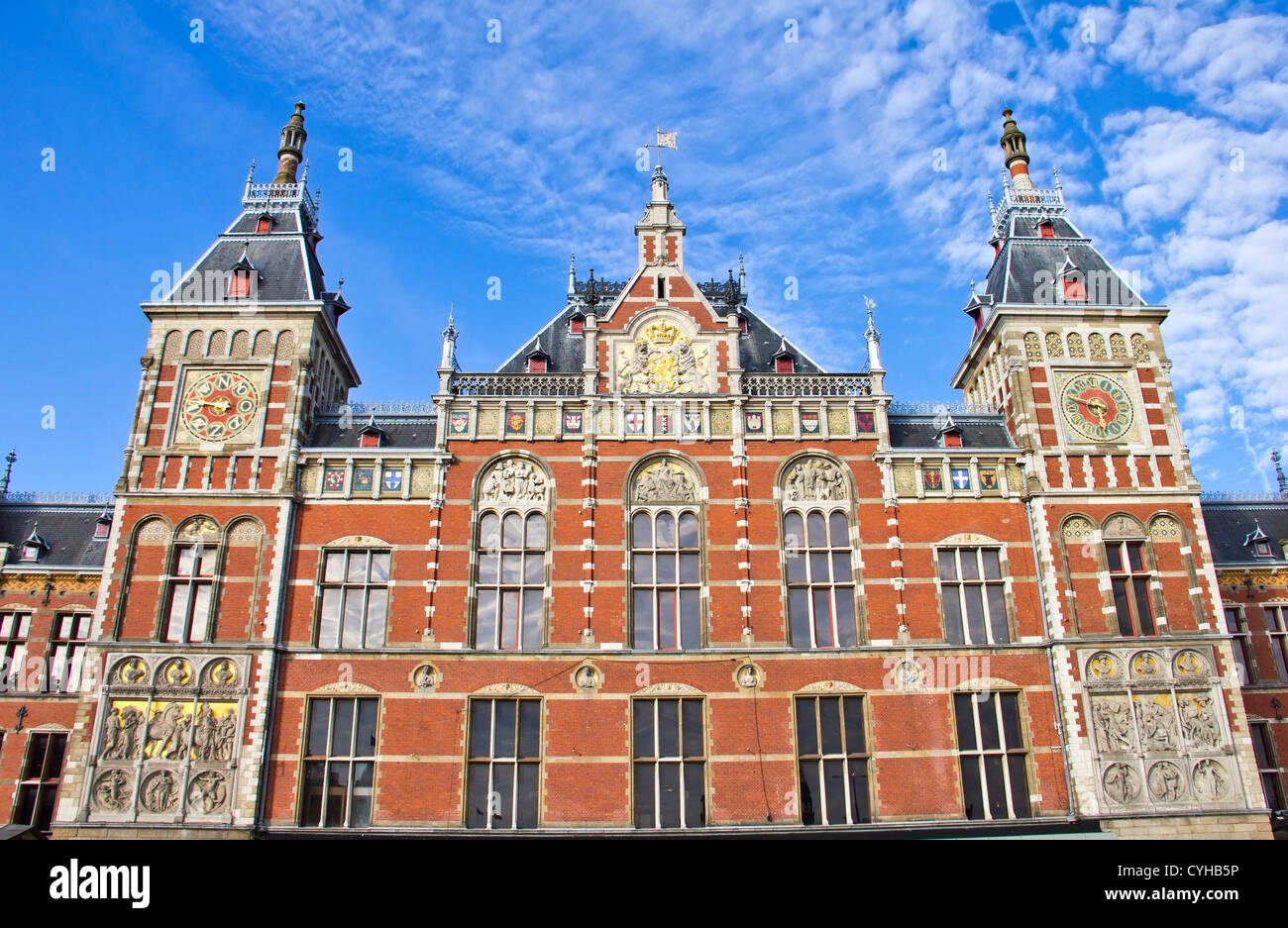 La Stazione Centrale di Amsterdam Foto Stock