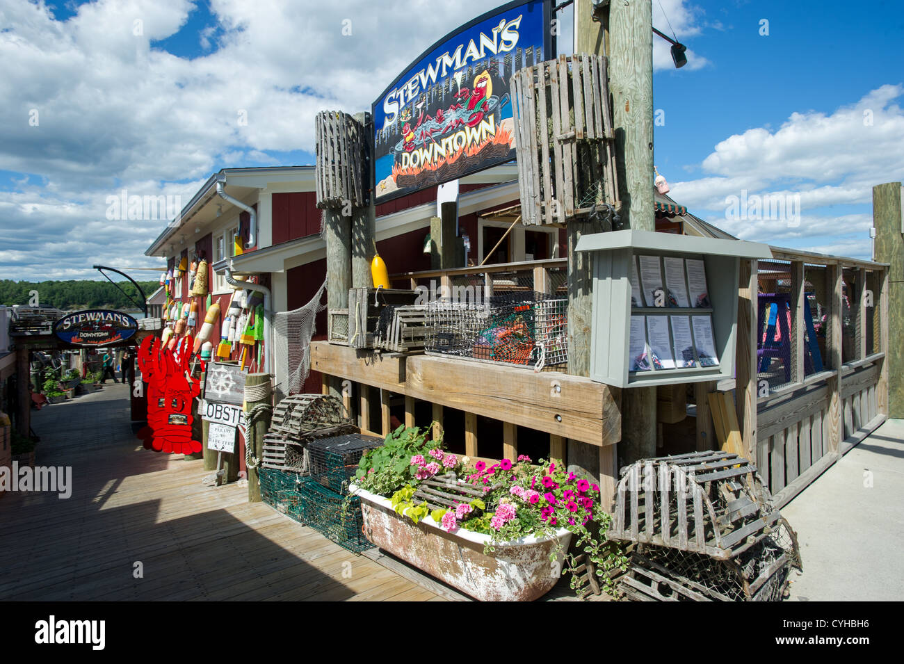 Destinazione turistica ristorante in Bar Harbor, ME Foto Stock