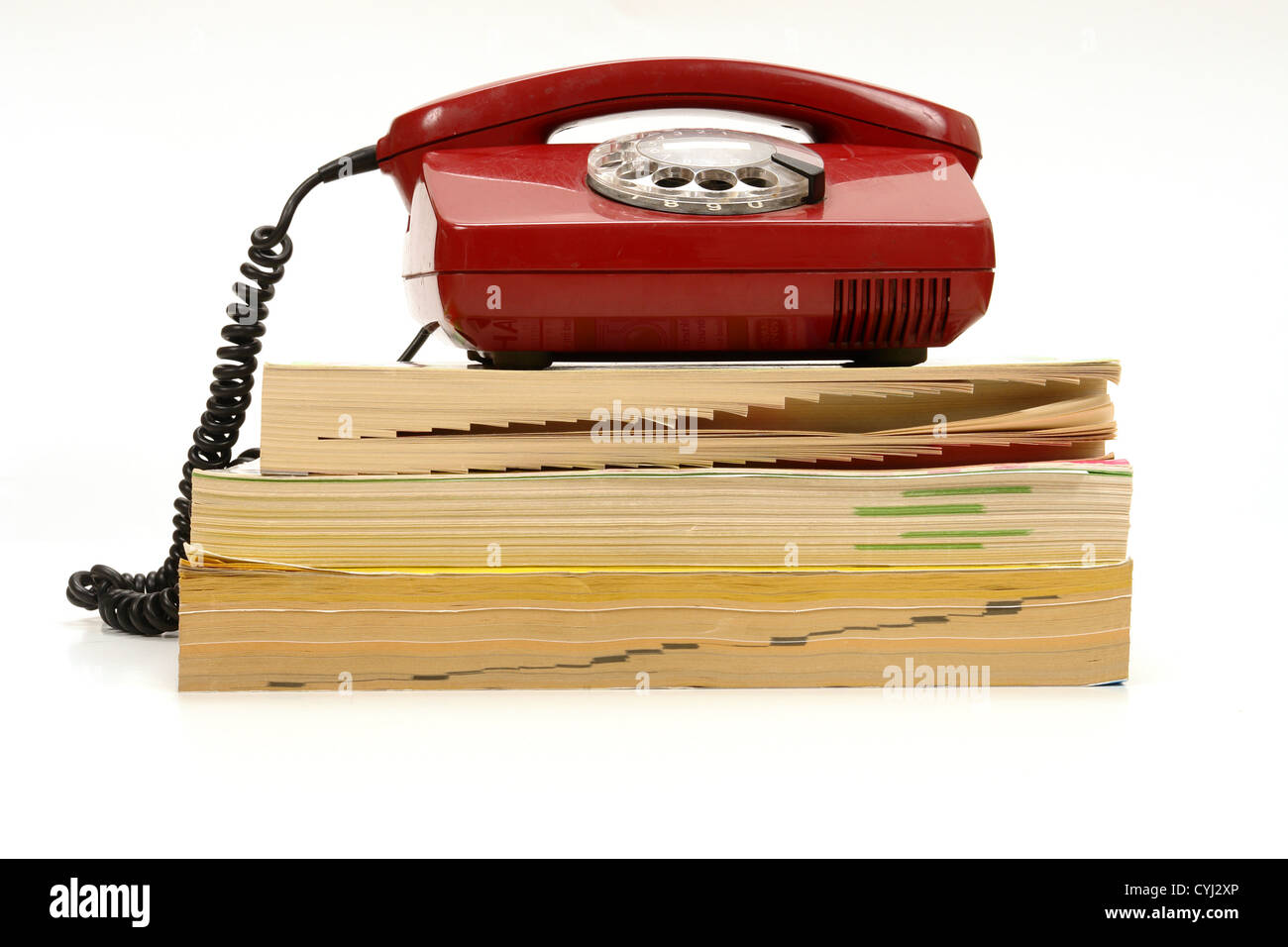 Telefono retrò e rubrica Foto Stock