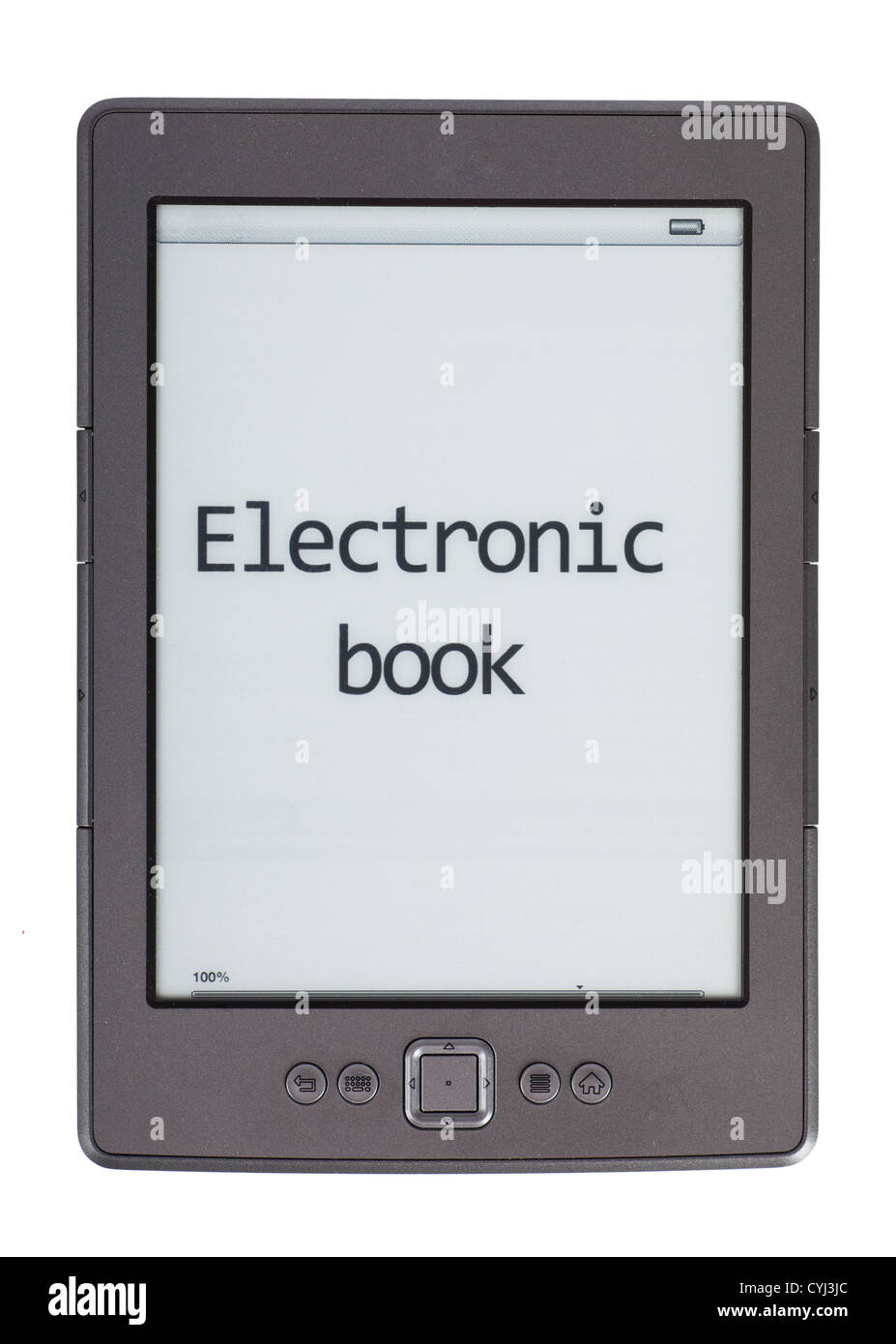 Lettore di libri elettronico isolato su sfondo bianco Foto Stock