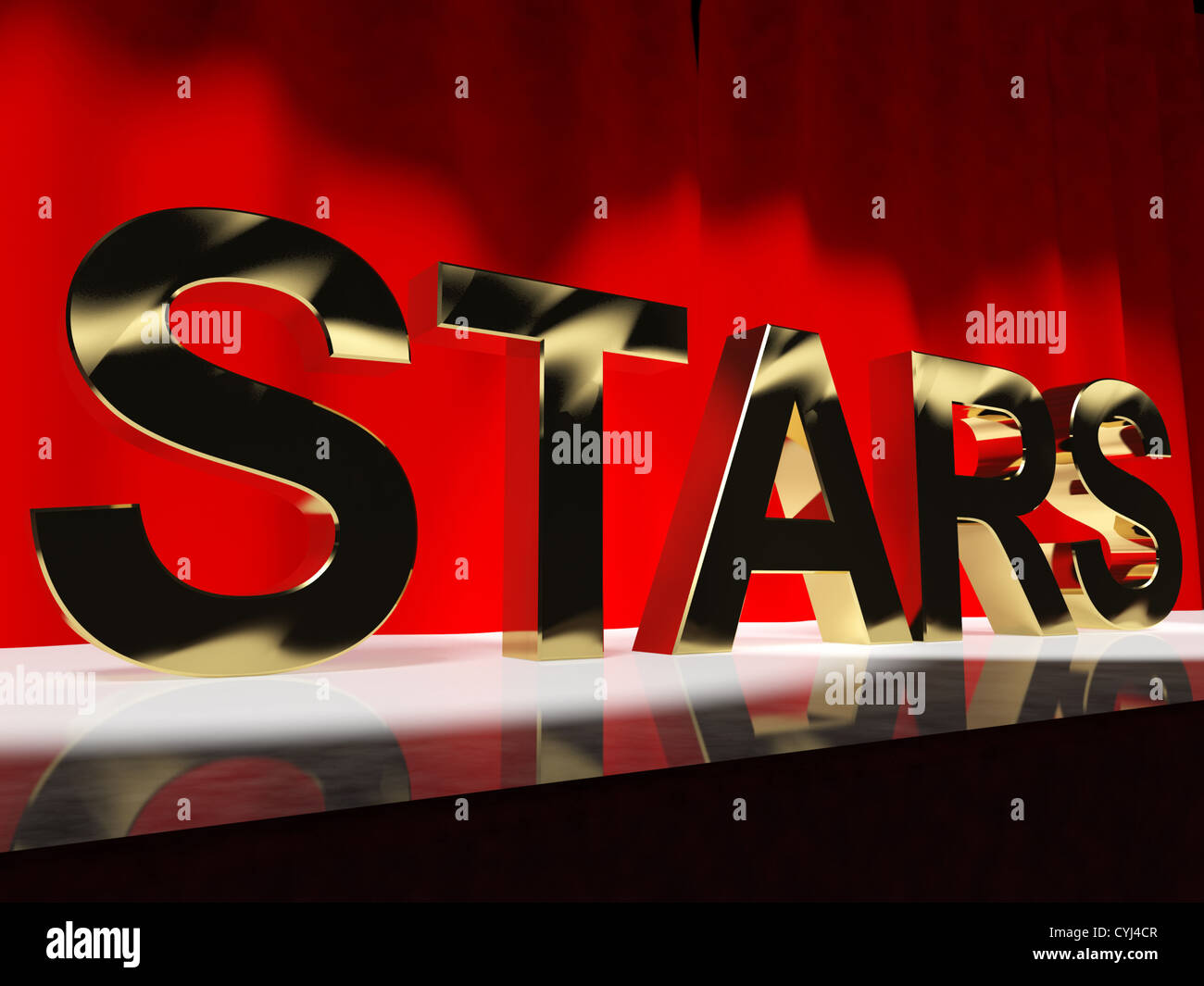 Stelle parola sulla fase significa persone famose celebrità come divi e Superstars Foto Stock