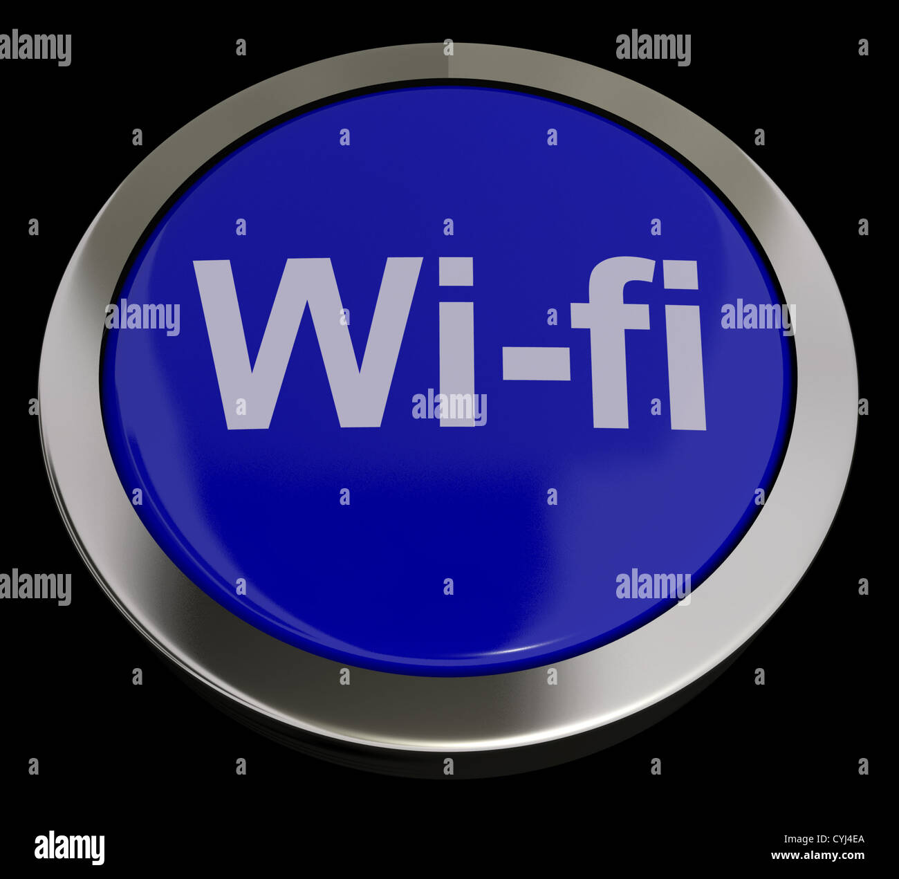 Blu pulsante Wifi per gli hotspot o connessione a Internet Foto Stock