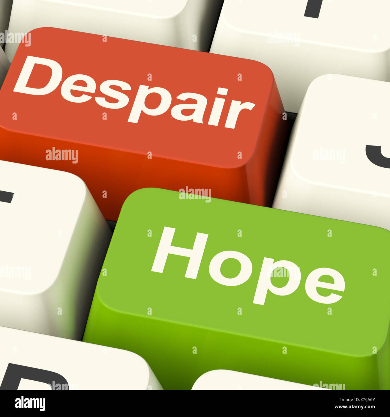 Per disperazione o speranza i tasti del computer mostra speranzoso o senza speranza Foto Stock