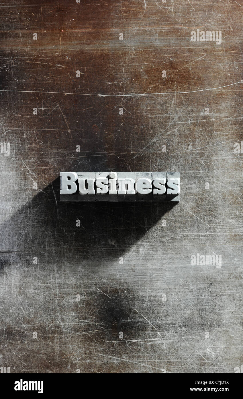 Vecchio lettere metalliche:background aziendale Foto Stock
