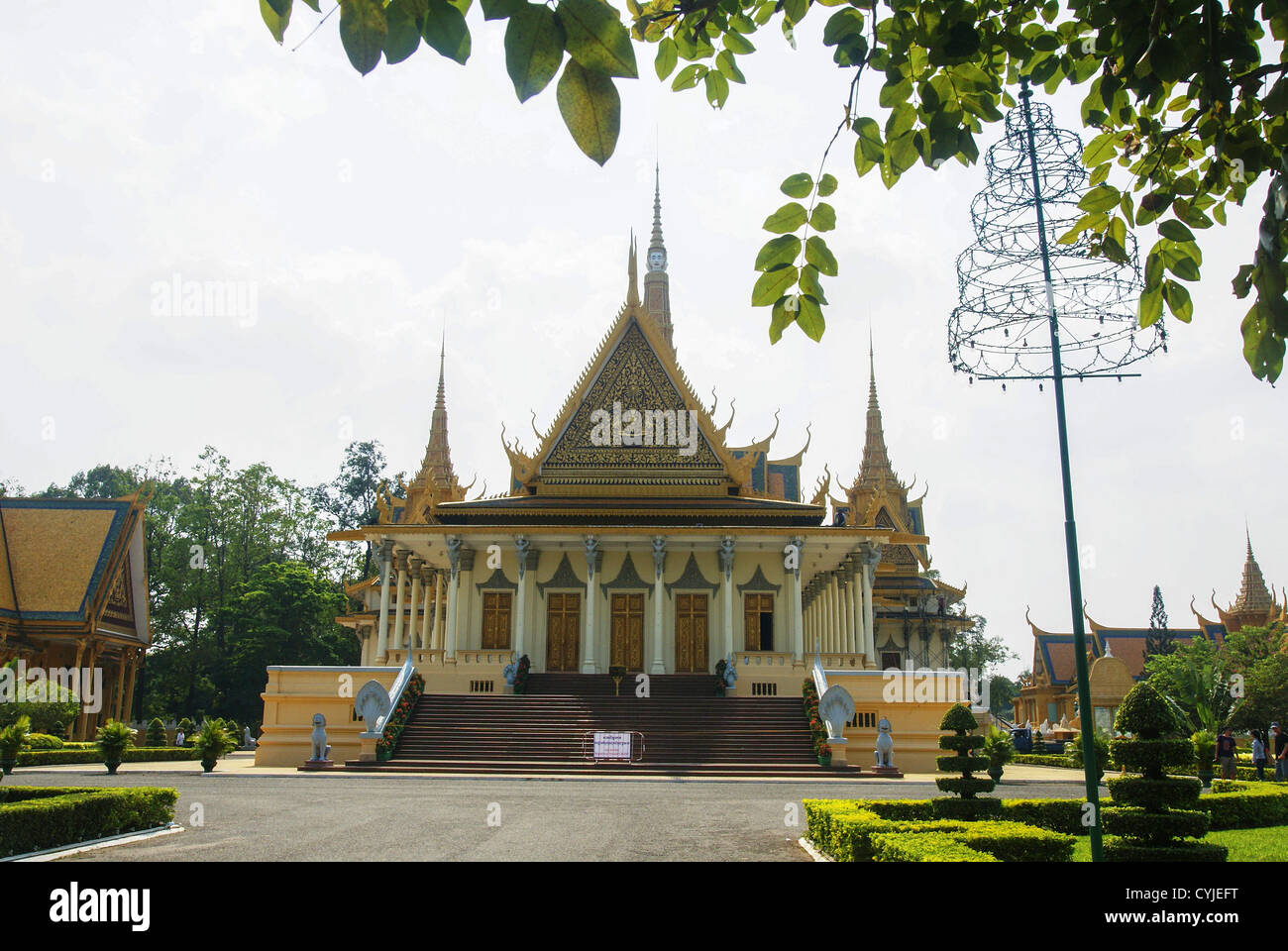 Cambogia, Phnom Penh, Royal Palace, trono Hall Foto Stock