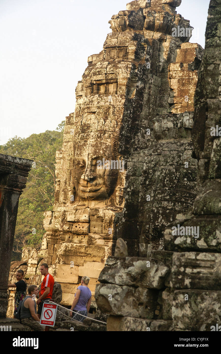 Cambogia Angkor Thom, tempio Bayon Foto Stock