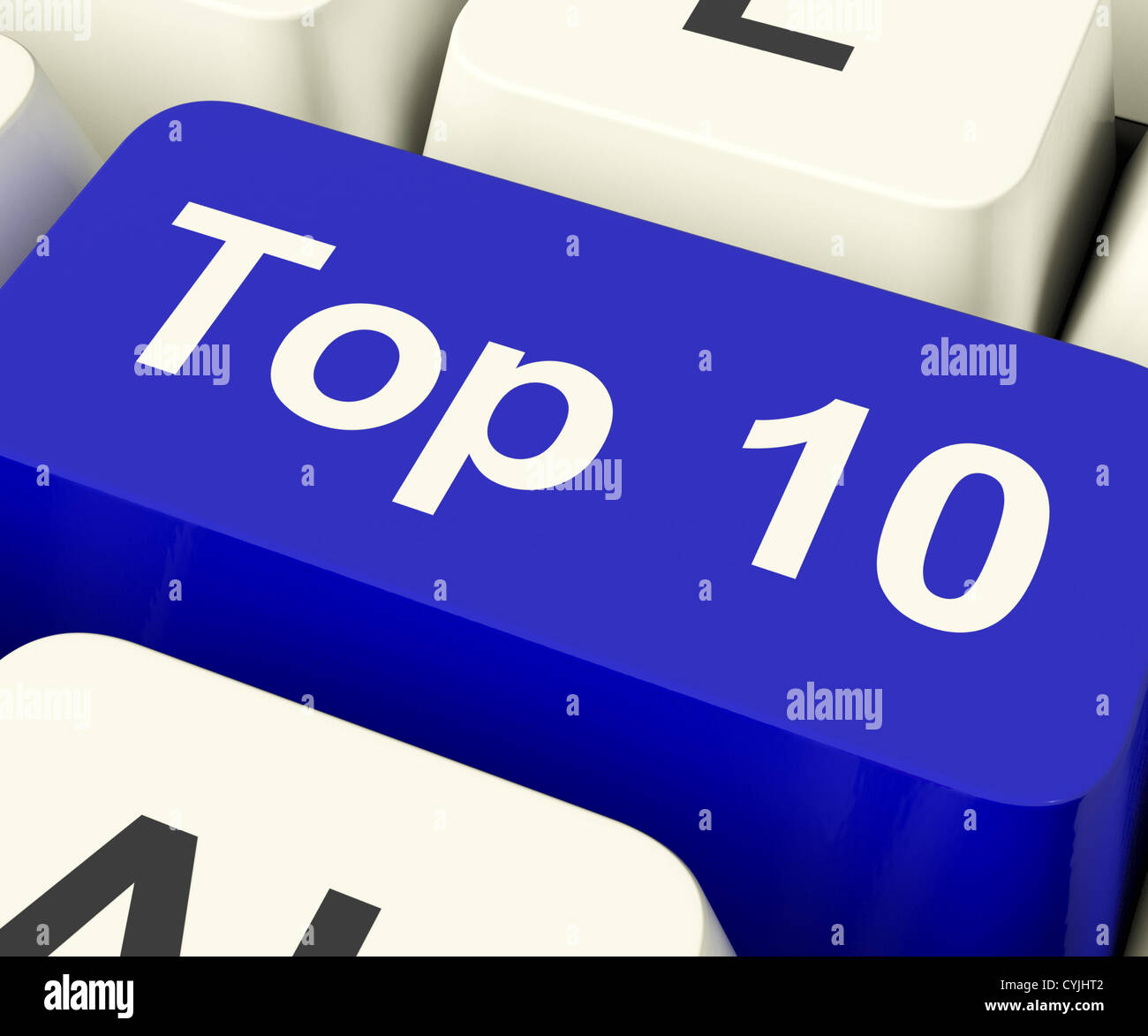 Top Ten il tasto Mostra migliori nominale nei grafici Foto Stock