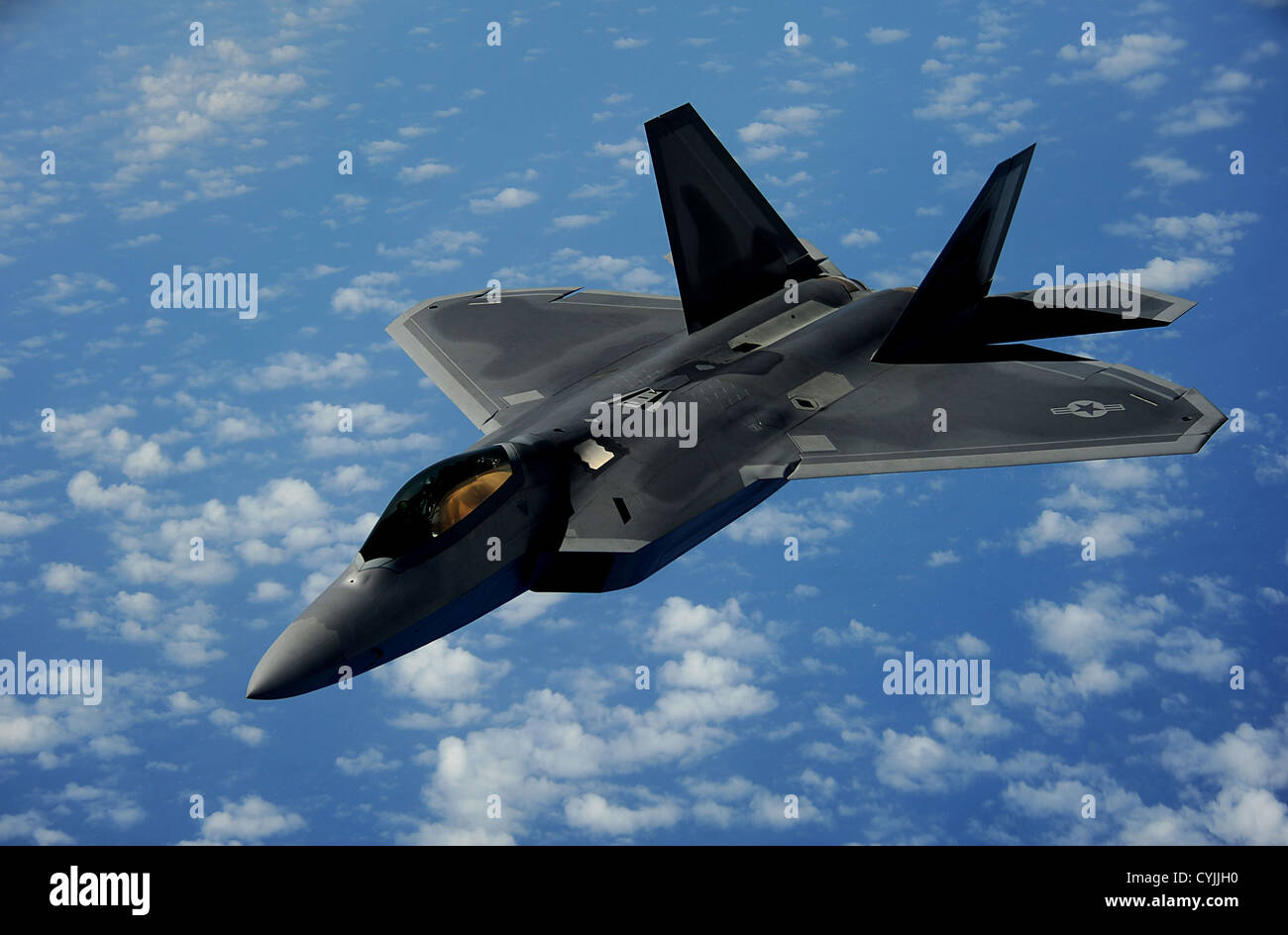 US Air Force F-22 Raptor esegue Luglio 10, 2012 su Andrews Air Force Base in Maryland. Foto Stock