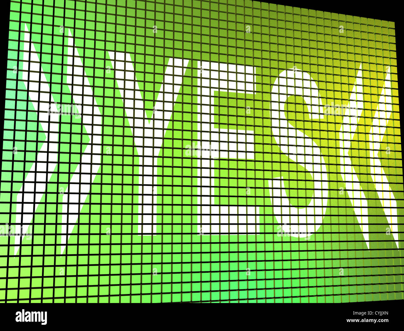 Sì parola sul monitor verde che mostra le approvazioni e supporto Foto Stock