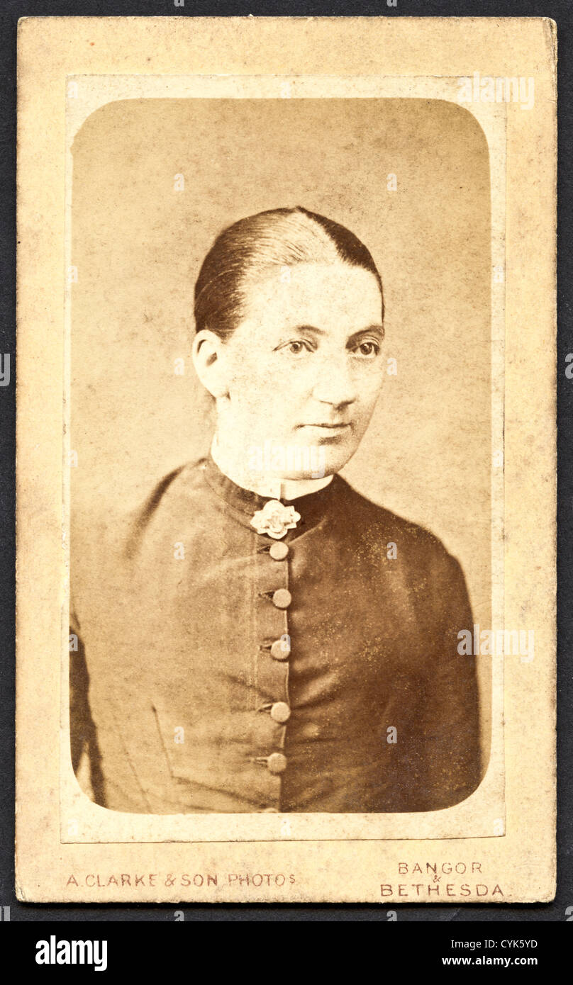 Donna vittoriana ritratto in studio circa 1880 dai fotografi A. Clarke & Sons Foto di Bangor & Bethesda North Wales UK Foto Stock