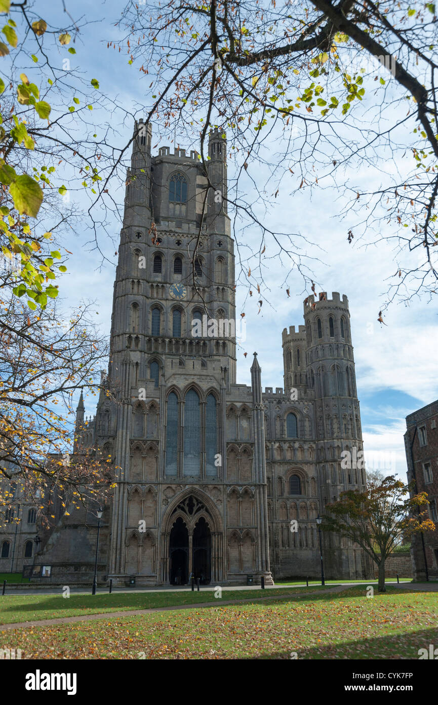 Ely Catherdral, Cambridgeshire Regno Unito in autunno. Foto Stock