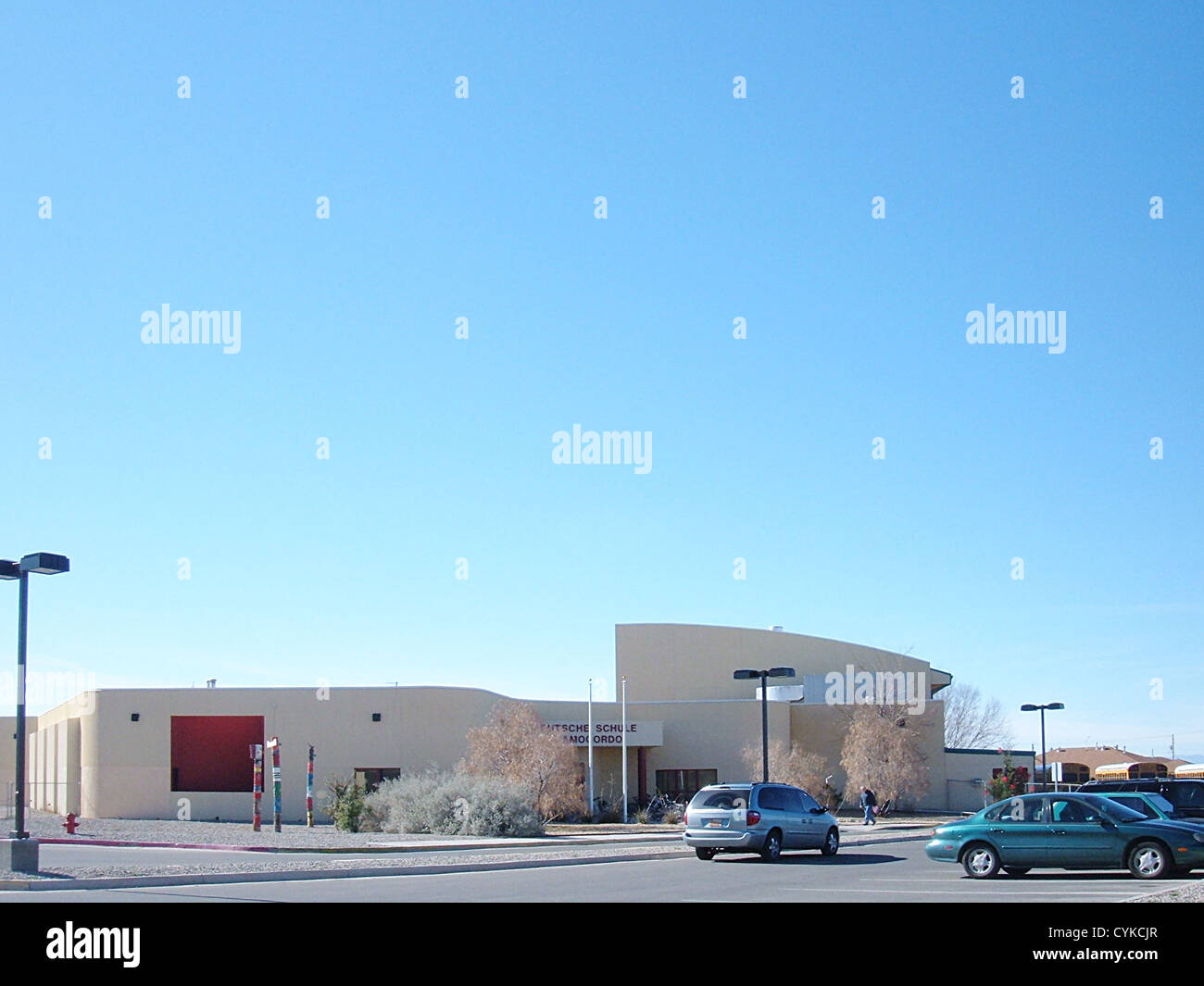 Deutsche Schule (Scuola Tedesca) in Alamogordo, Nuovo Messico. La scuola era stata costruita dal governo tedesco per i figli di Ger Foto Stock