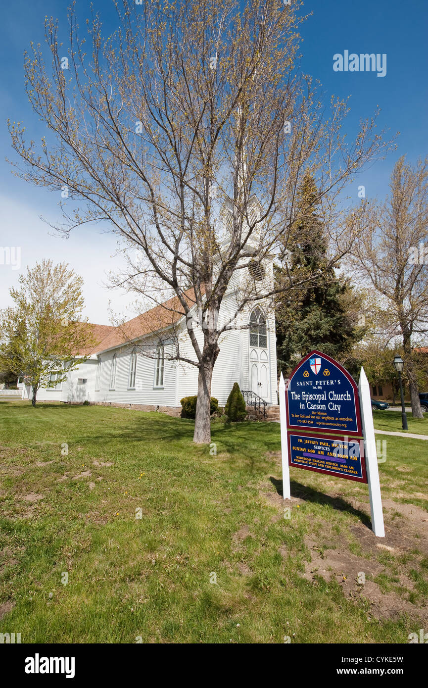 Stati Uniti d'America, Nevada. Storico San Pietro Chiesa Episcopale, Carson City, Nevada. Foto Stock
