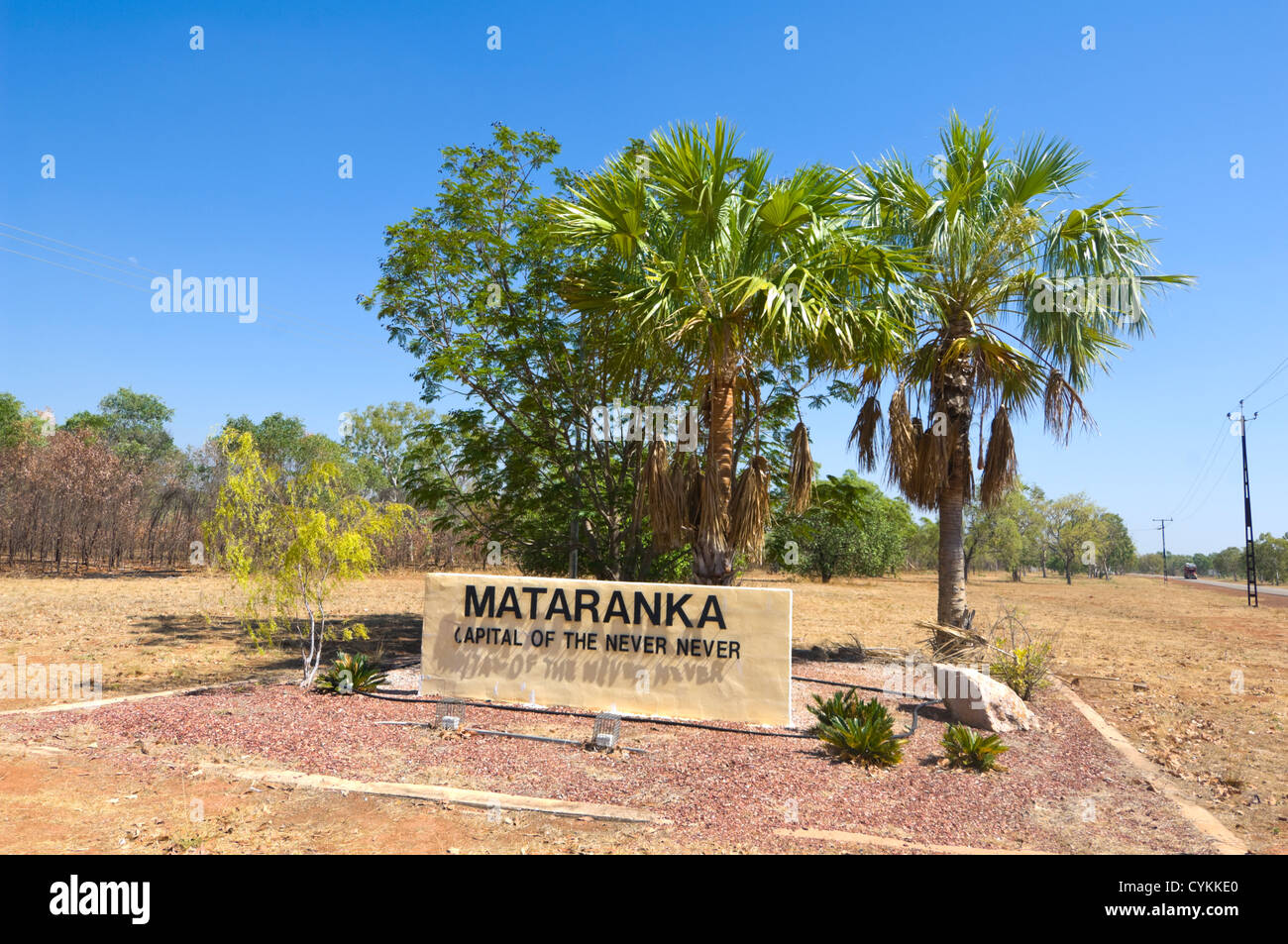 Mataranka segno, Territorio del Nord, l'Australia Foto Stock