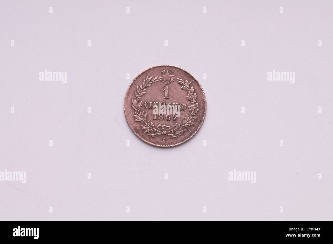 Un 1 cent lira italiana moneta Foto Stock