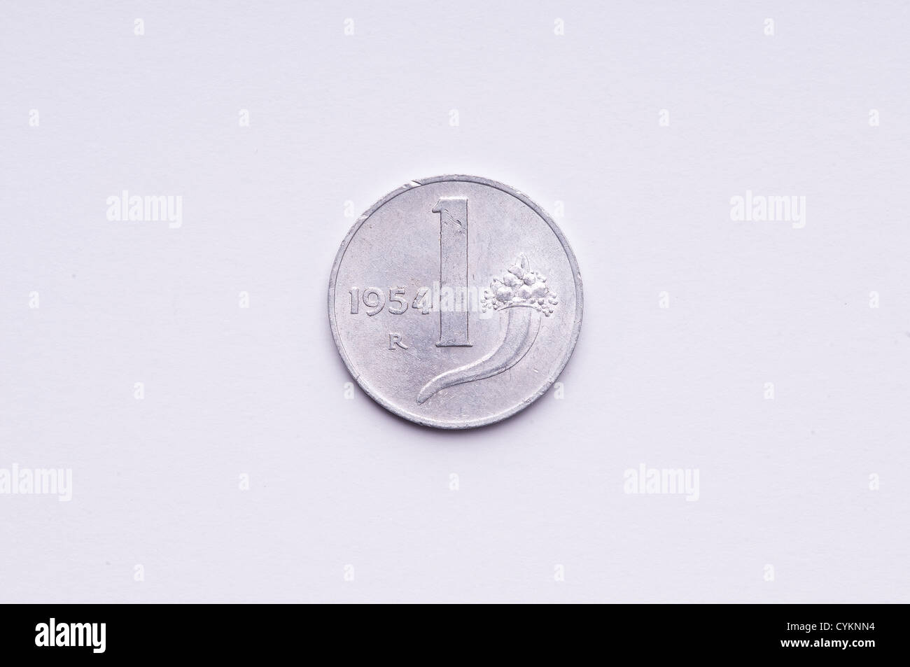 Una moneta italiana Foto Stock