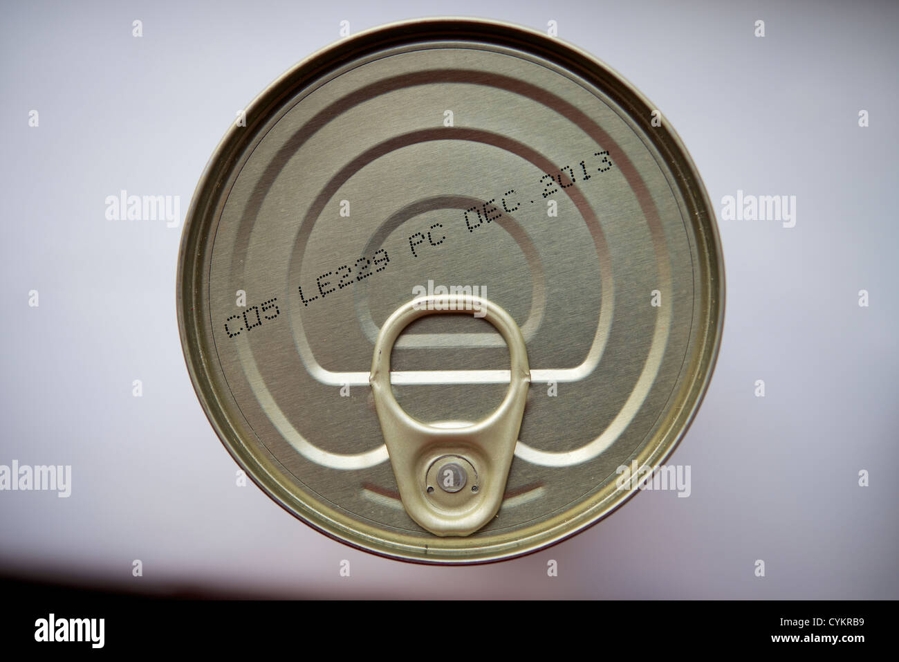 Anello di trazione può, data di scadenza il cibo Foto Stock