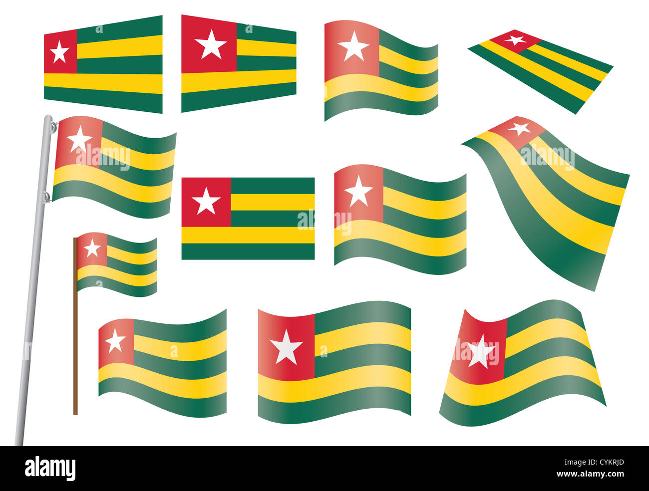 Set di bandiere del Togo Foto Stock