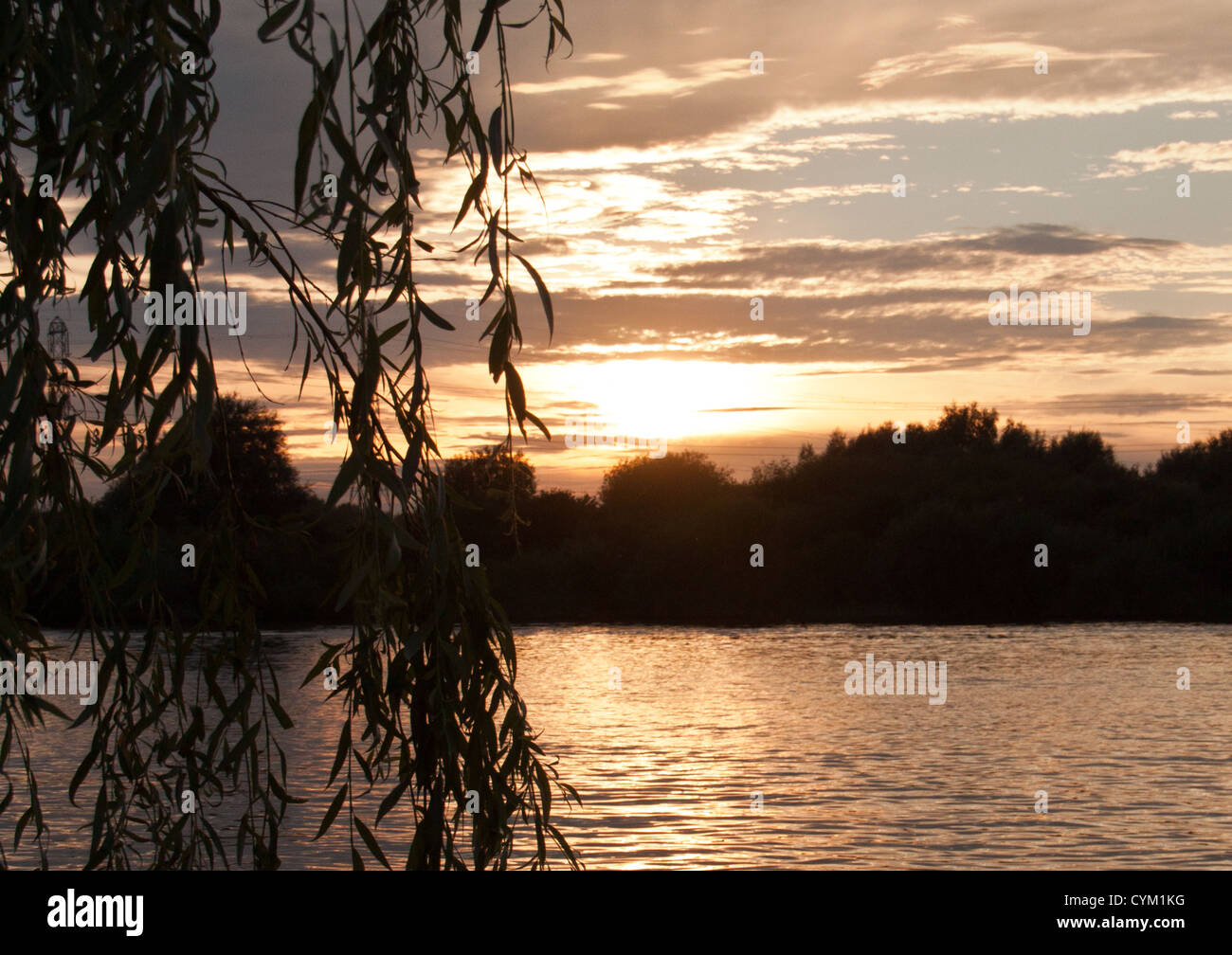 Grantham laghi, Northamptonshire al tramonto Foto Stock