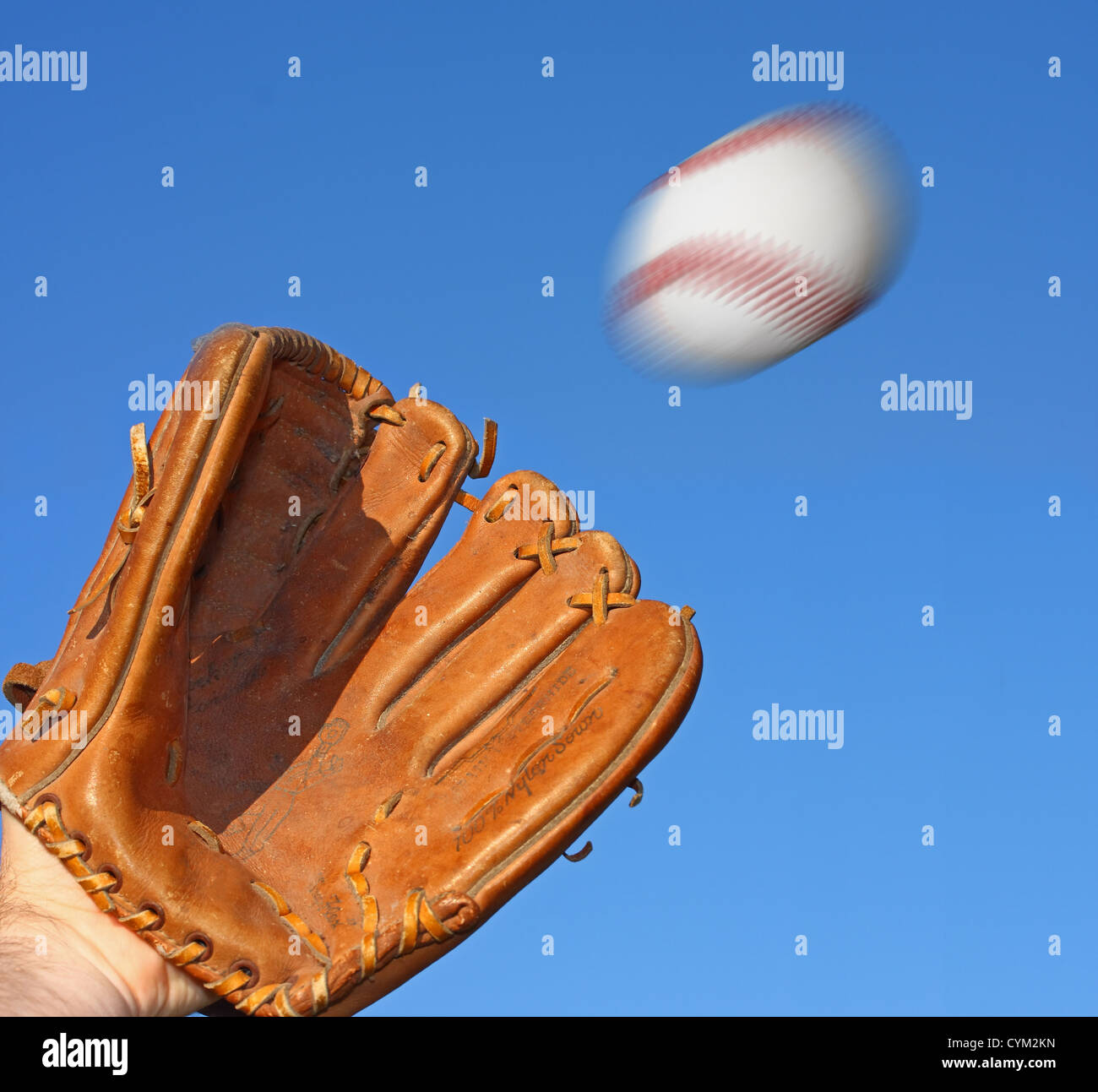 Il baseball e guanto Foto Stock