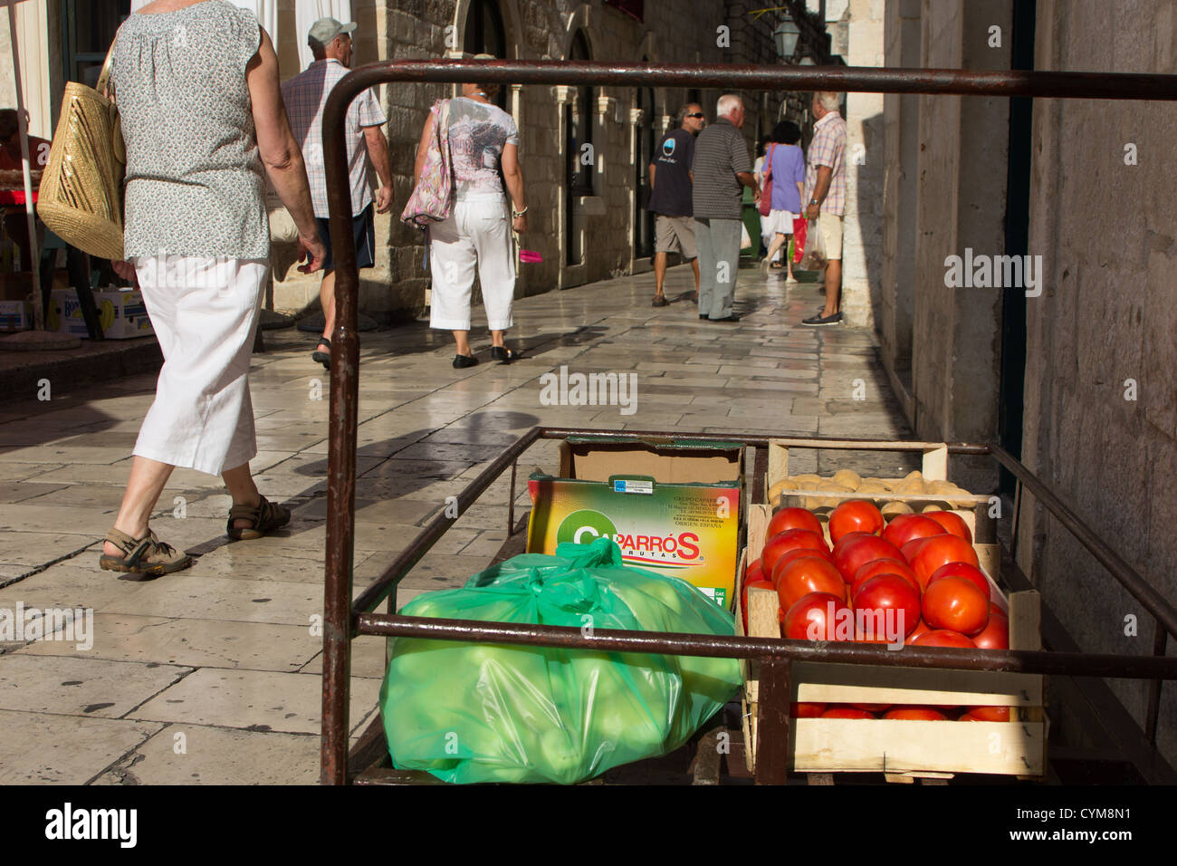 Frutta e verdura fresca per il mercato di Dubrovnik Foto Stock